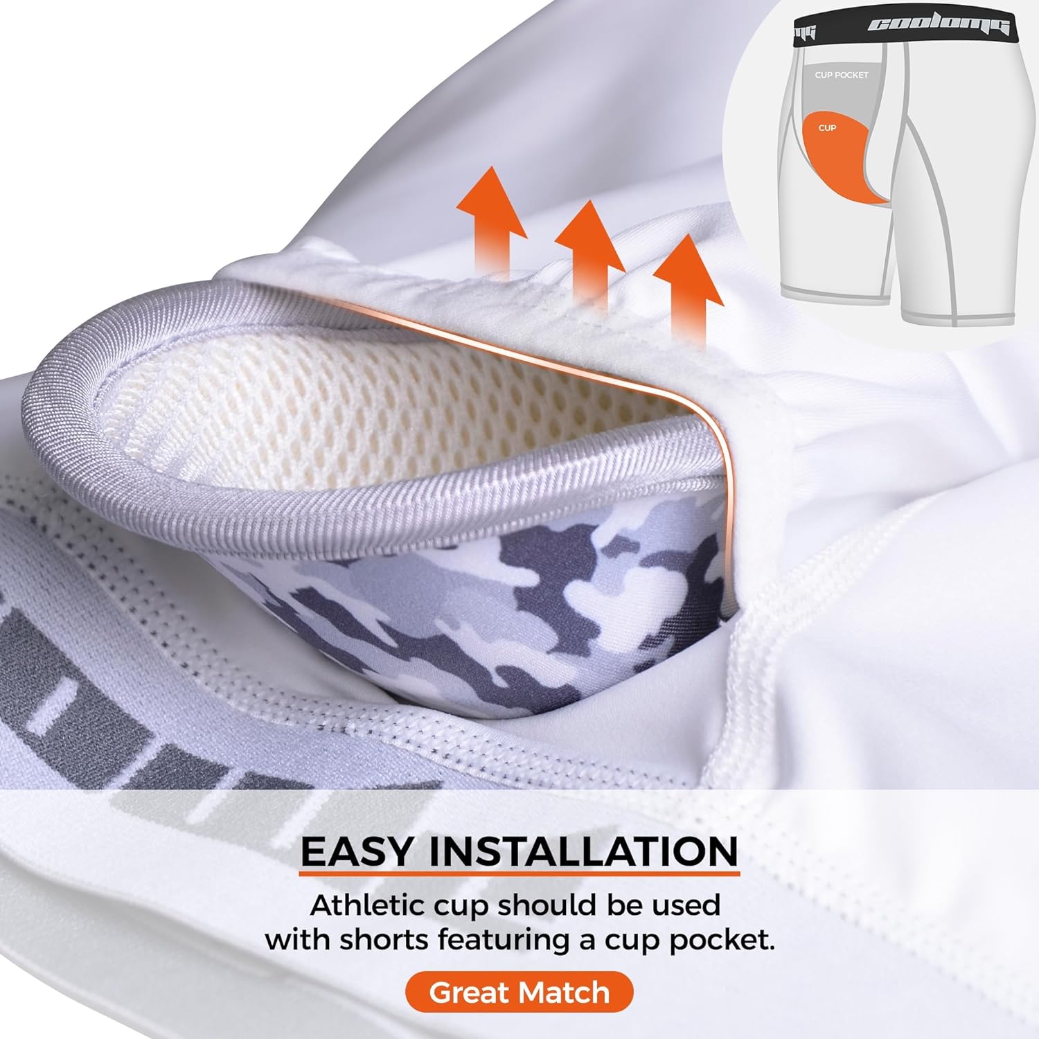 COOLOMG 2 Pack Boys Youth Baseball Compression Shorts with Soft Protective Cup - Comfortable Athletic Underwear for Baseball, Soccer & Sports Practice