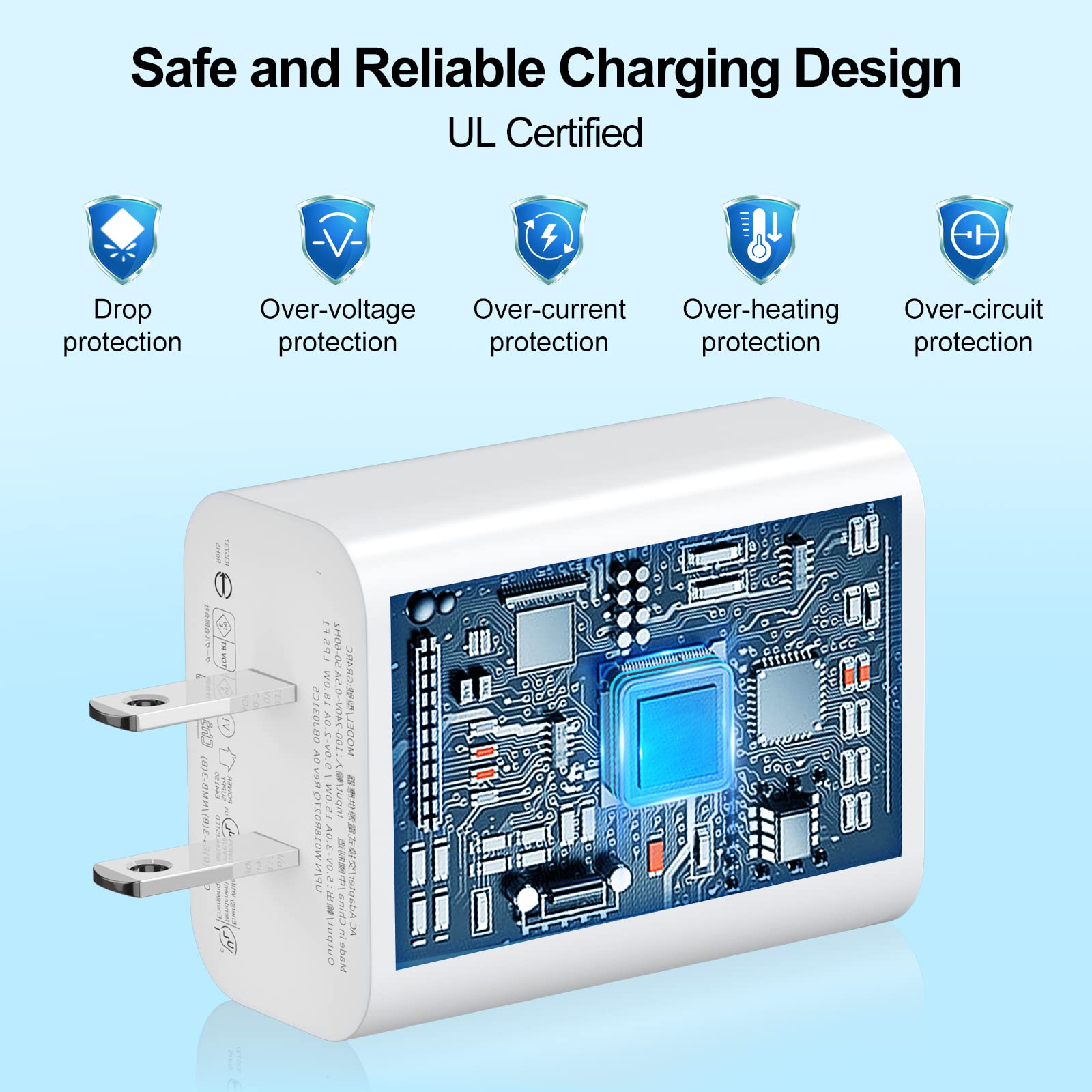 APETOO 18W USB C Wall Charger with Fast Charging PD Cable - USB Type C Power Adapter for iPhone 15, Google Pixel 7/7 Pro/6/6 Pro, iPad Pro/Air/Mini - Fast Charging for Home, Office & Travel