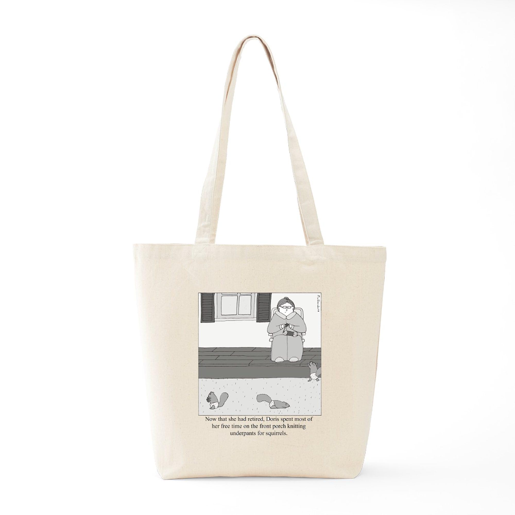 Underpants For Squirrels Tote Bag - Eco-Friendly Natural Canvas Reusable Shopping Bag for Groceries, Beach & Daily Use