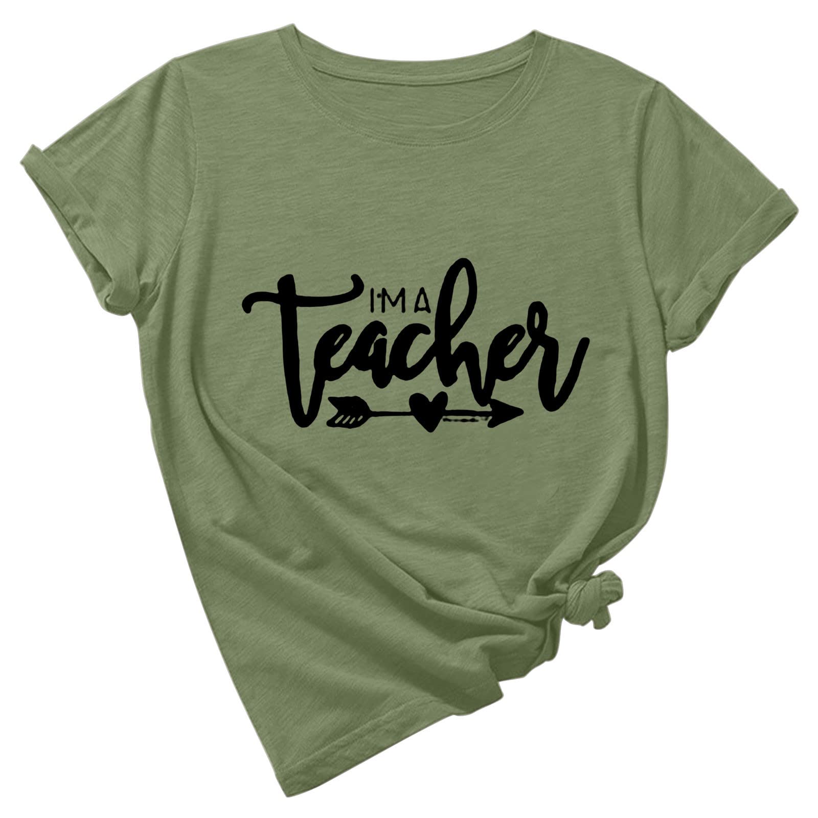 Women's Kindergarten Teacher Graphic Tees - Cute Short Sleeve Crewneck Loose T-Shirts for Casual Summer Wear | Perfect for Classroom, Teacher Appreciation Week & Back to School Outfits