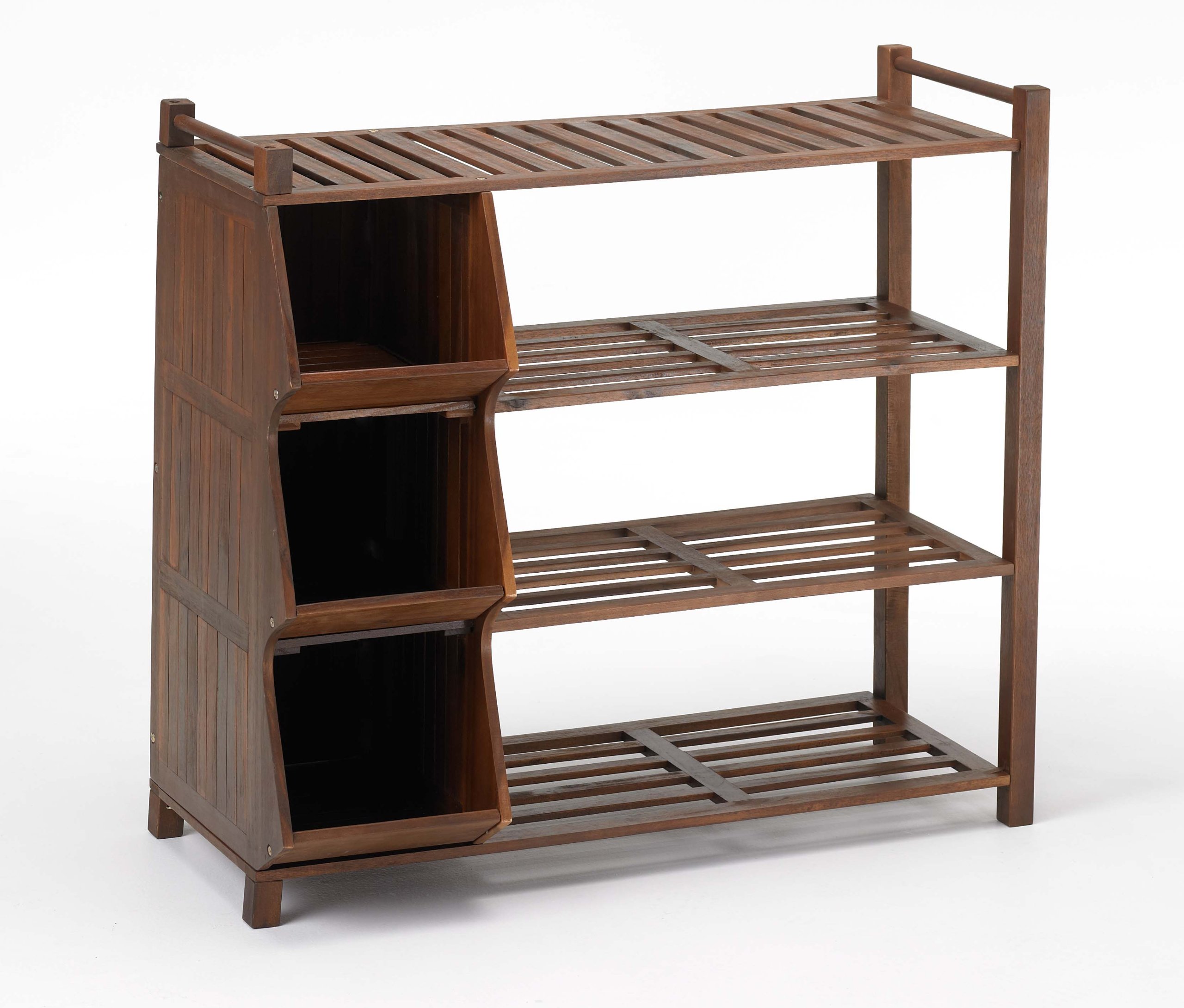 Merry Products SLF0020110000 4-Tier Outdoor Storage Rack & Shoe Organizer - Perfect for Entryway, Garage, and Patio Organization