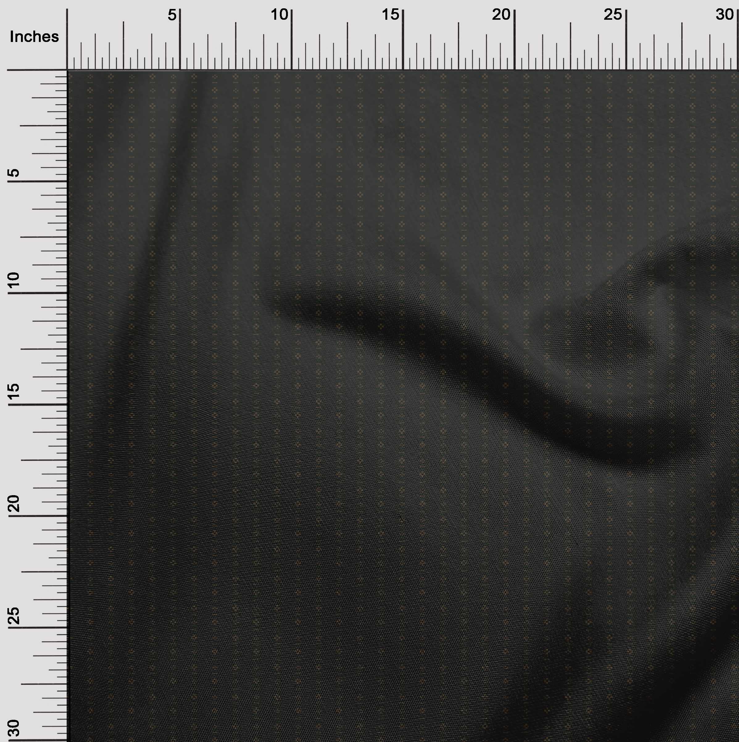 oneOone Viscose Chiffon Black Fabric - 42 Inch Wide Asian Block Print Dress Material by The Yard | Perfect for DIY Dresses, Scarves & Home Decor Projects