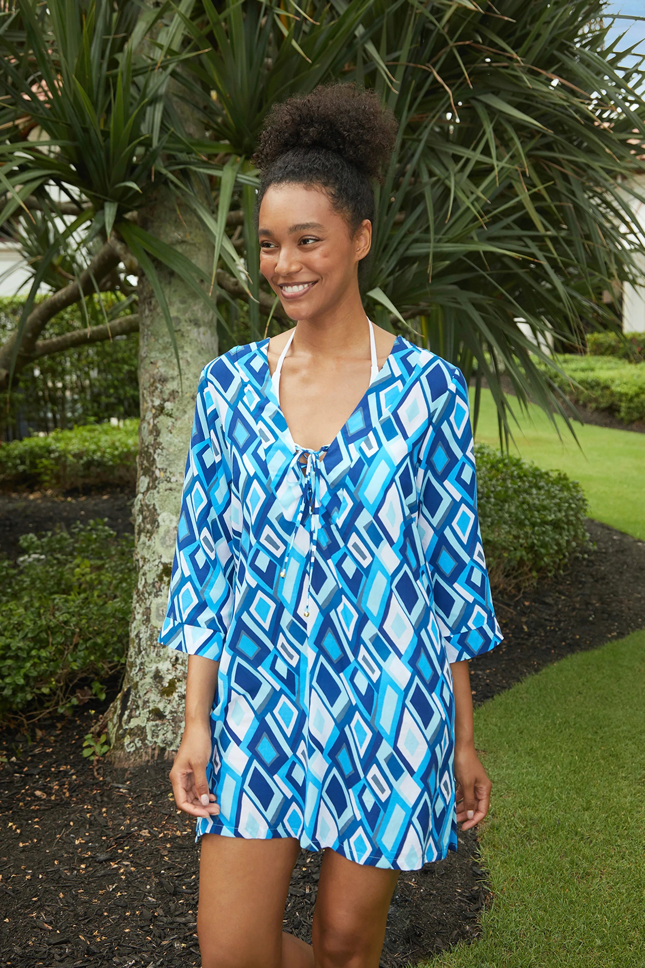 Elegant Lace Front Tunic Top - Paros Collection | Women's Fashion Blouse for Casual Wear, Office & Special Occasions