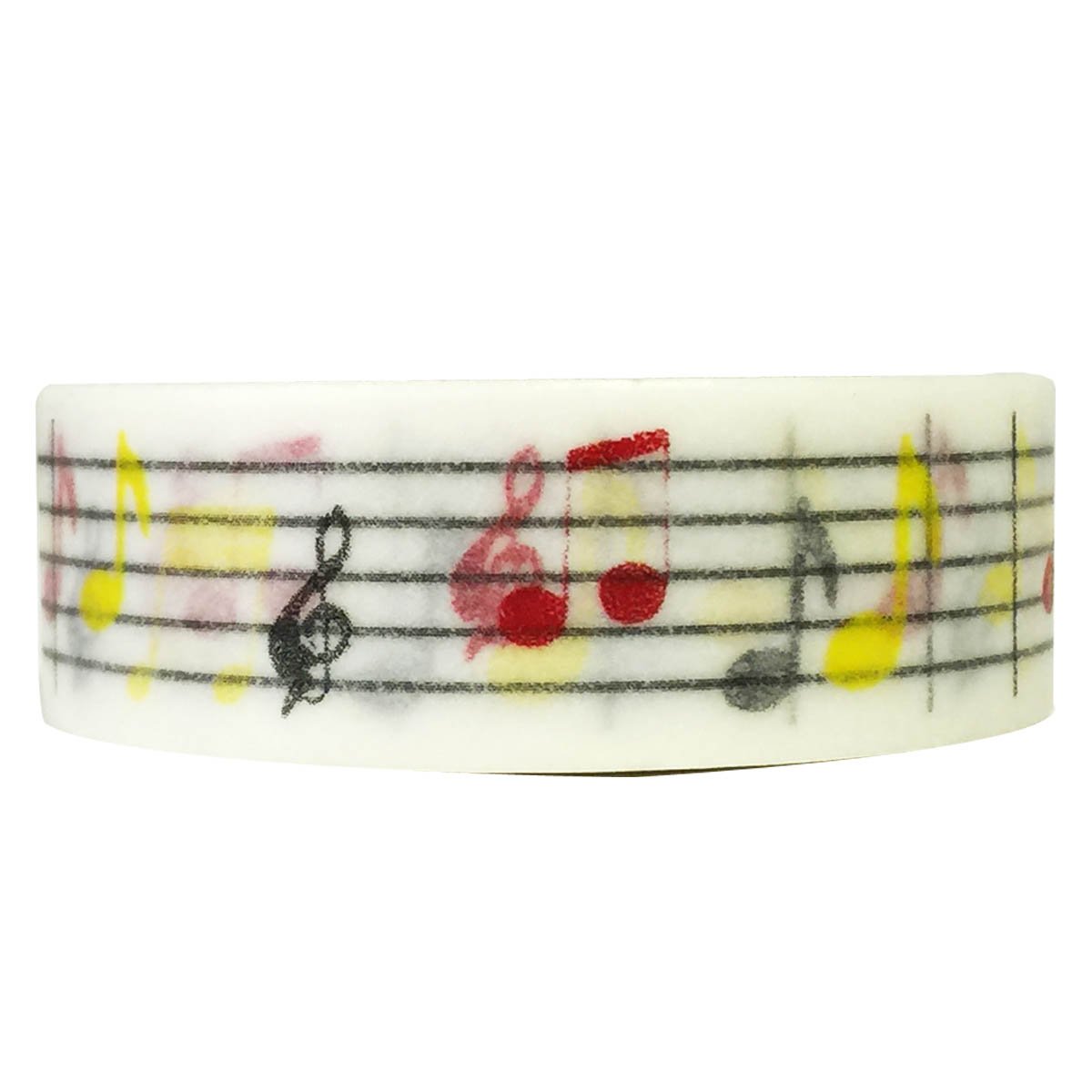 Wrapables Colorful Washi Masking Tape with Musical Notes Design - Perfect for Scrapbooking, Journaling, and DIY Crafts
