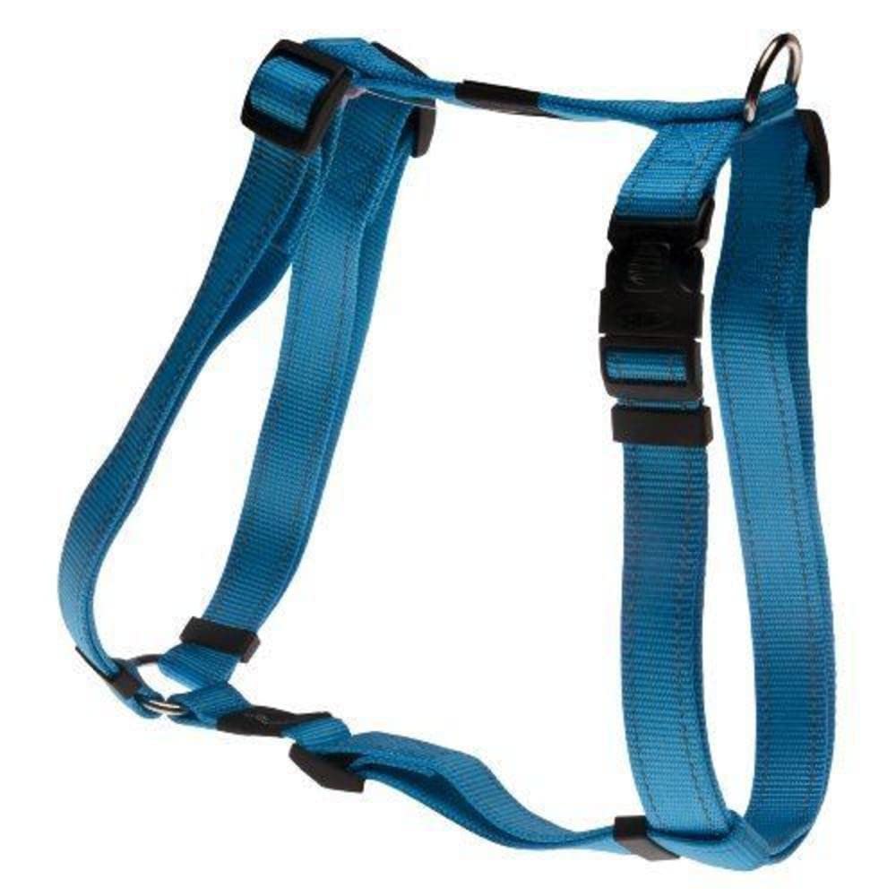 Reflective Adjustable Dog H Harness for Extra Large Dogs - Heavy Duty, No Pull Pet Harness with Padded Chest, Matching Collar & Leash Set (Turquoise) - Perfect for Night Walks, Hiking & Outdoor Adventures