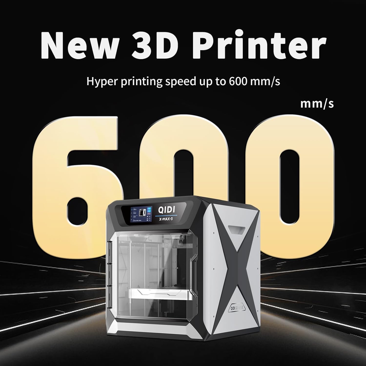QIDI MAX3 High-Speed Large Size 3D Printer - 600mm/s Fast Printing, Auto Leveling, 65℃ Heated Chamber, Industrial-Grade Precision (12.8×12.8×12.4
