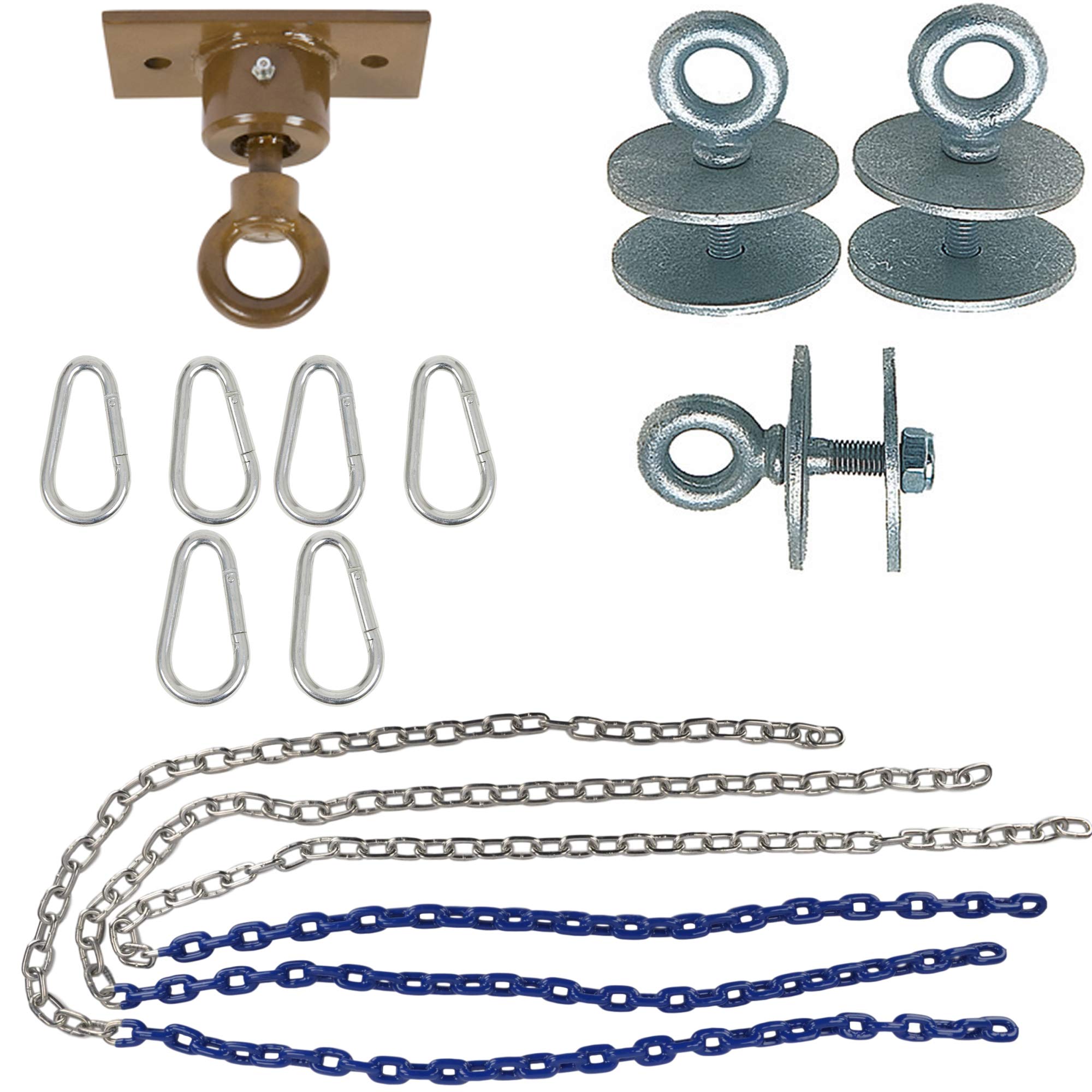 Light Duty Tire Swivel Kit (Blue) with SSS Logo Sticker - Swing Set Accessories for Playground & Backyard Fun | Durable Outdoor Swing Hardware for Kids & Families