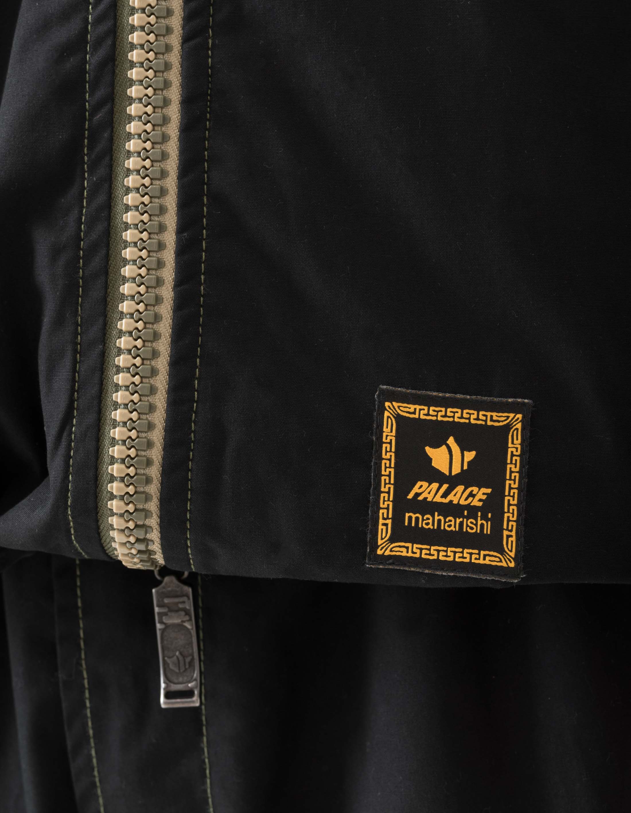 Palace Maharishi Asymmetric Track Jacket - Black Men's Streetwear Hoodie for Urban Fashion & Casual Wear