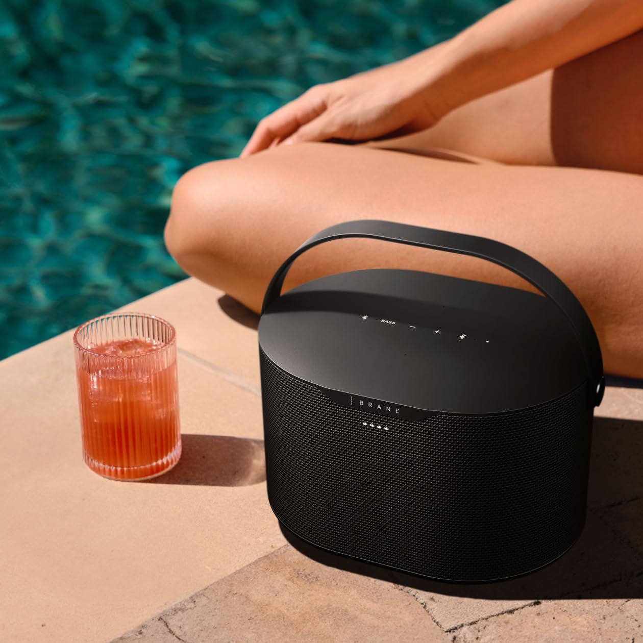 Brane Audio Brane X Smart Speaker - Portable Wireless Bluetooth Speaker with Internal RAD Subwoofer, 12 Hours Playback, IP57 Waterproof - Perfect for Outdoor Adventures, Pool Parties & Home Entertainment
