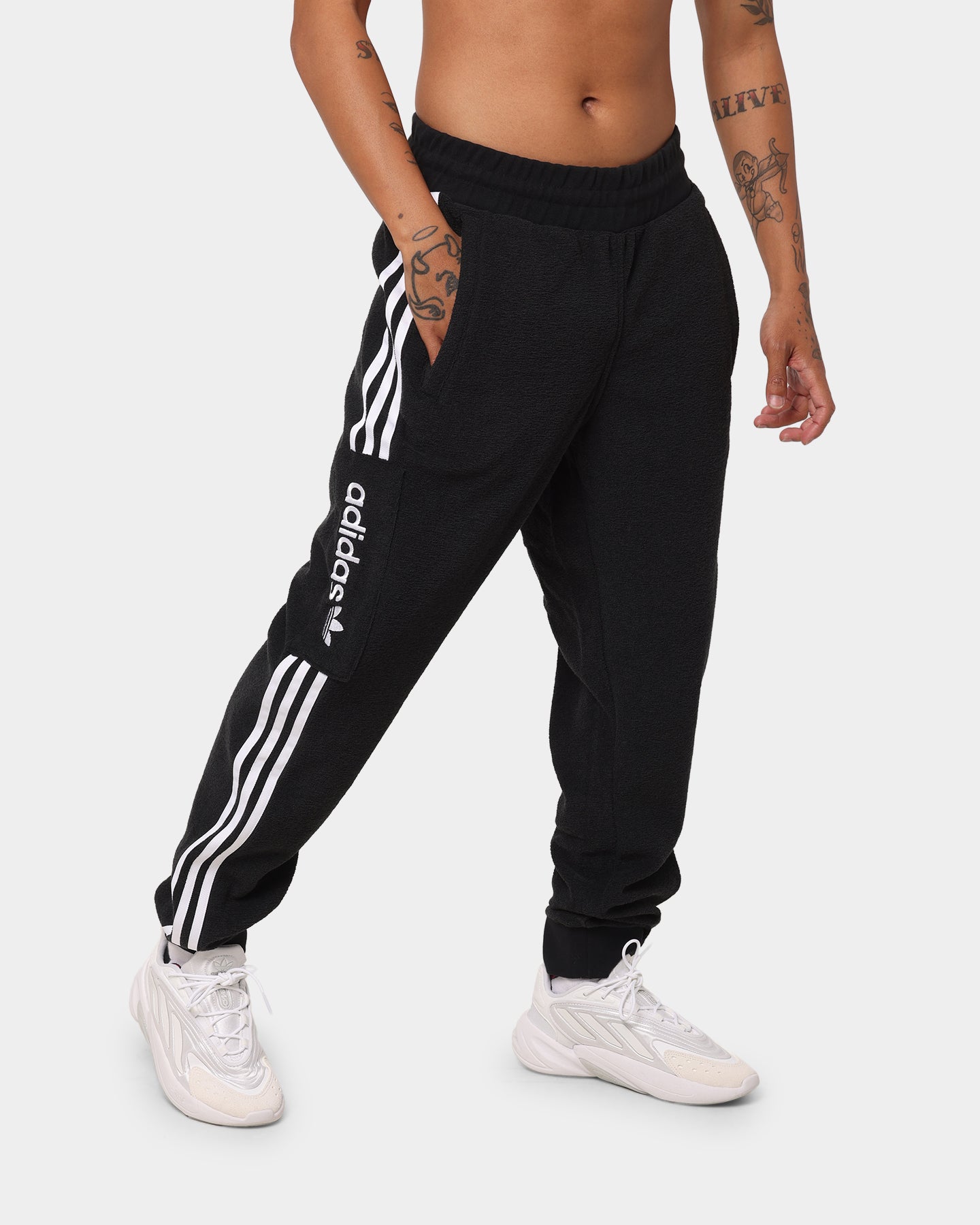 Adidas Comfort 3 Stripe Track Pants for Men & Women - Black/White Athletic Joggers for Running, Gym & Casual Wear