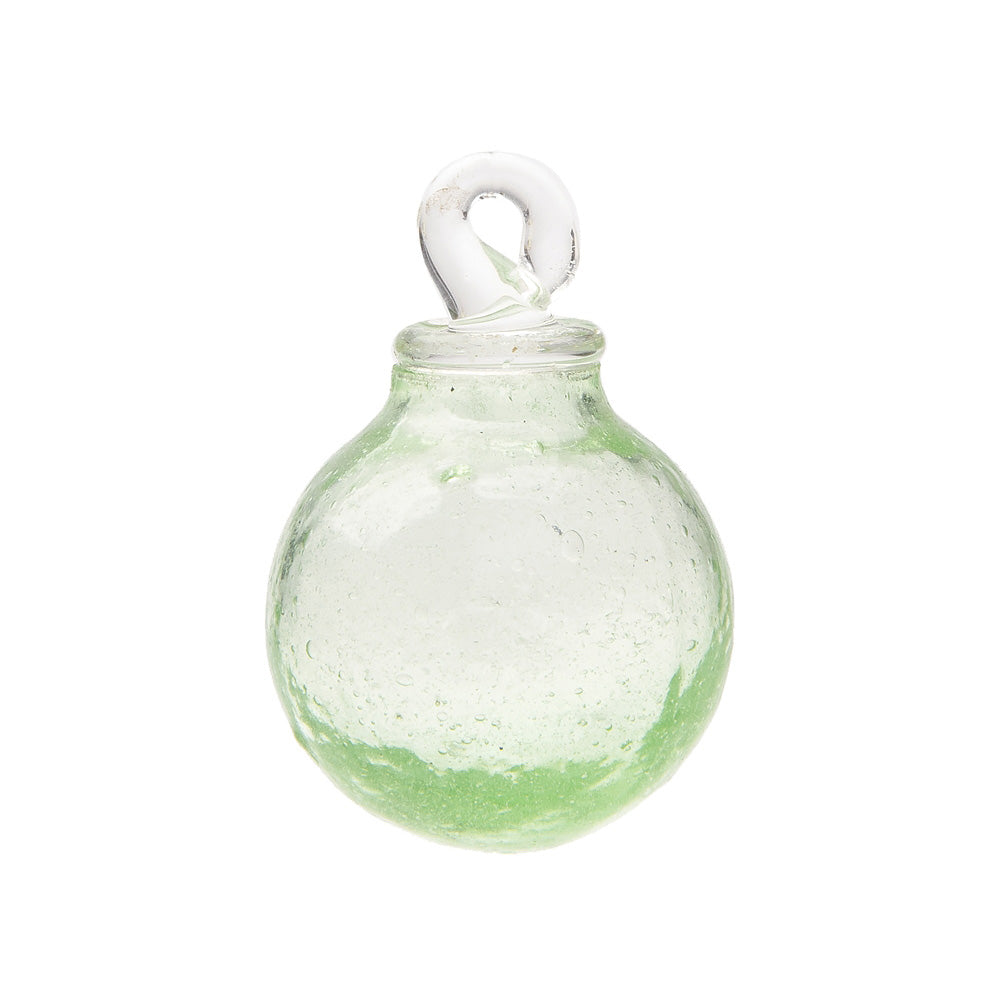 6 Pack Light Green Cassandra Mini Recycled Glass Ball Ornaments - Eco-Friendly Christmas Tree Decorations for Holiday Home & Party Decor