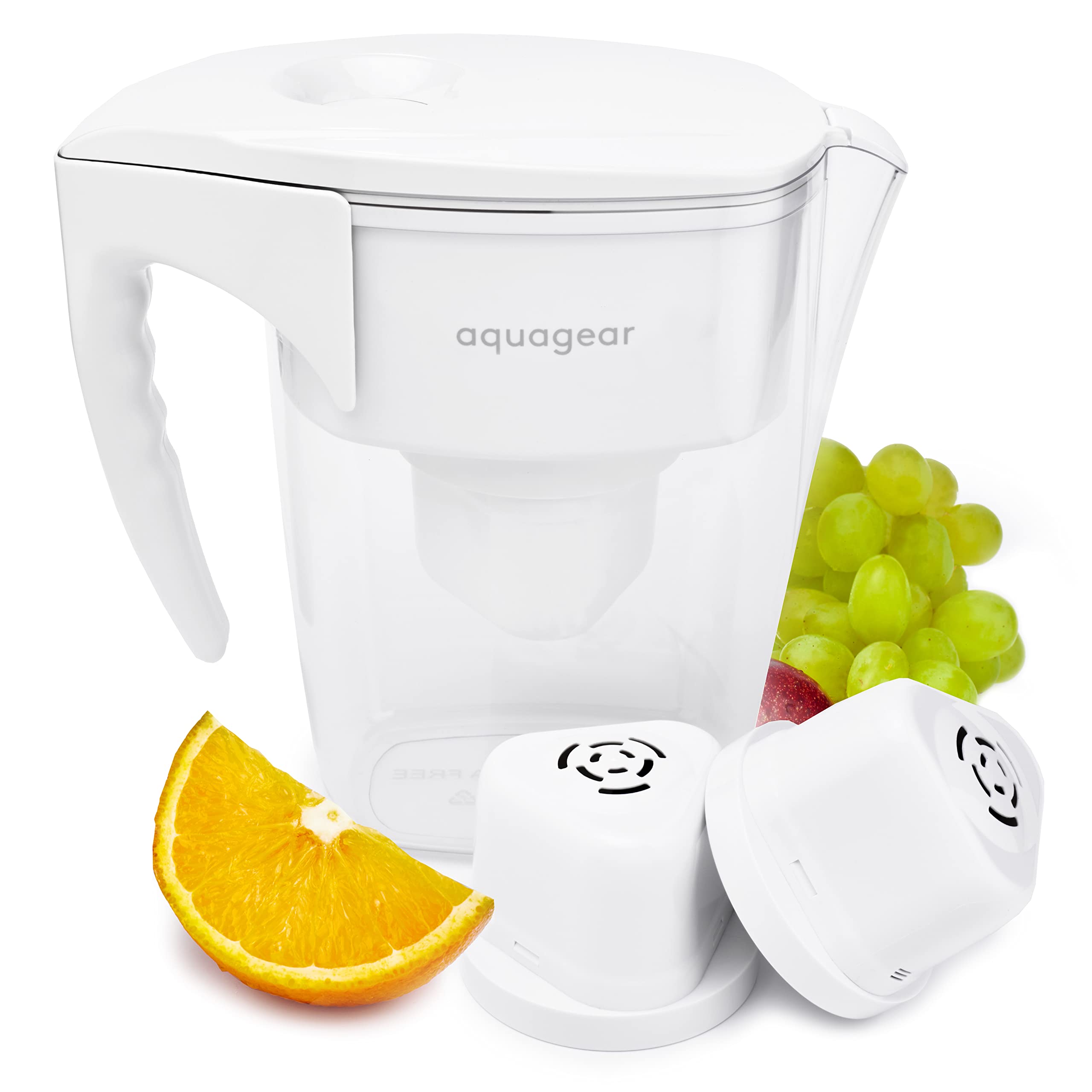 Aquagear Water Filter Pitcher with 1-Year Replacement Filter – 10 Cup, 120 Gallon Capacity – Removes Lead, Chlorine, PFOA/PFOS & Microplastics – Perfect for Home, Office & Emergency Water Purification