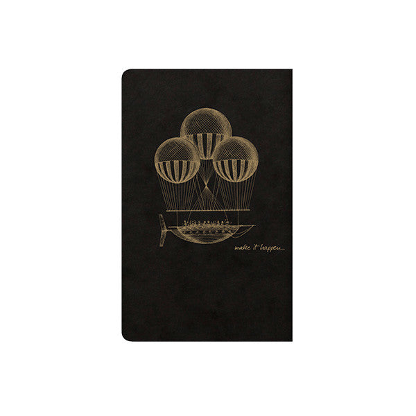 Clairefontaine Flying Spirit Notebook - Black Cover, 75x120mm, Premium Writing Paper for School, Office & Journaling - Perfect for Students, Professionals & Creative Writers