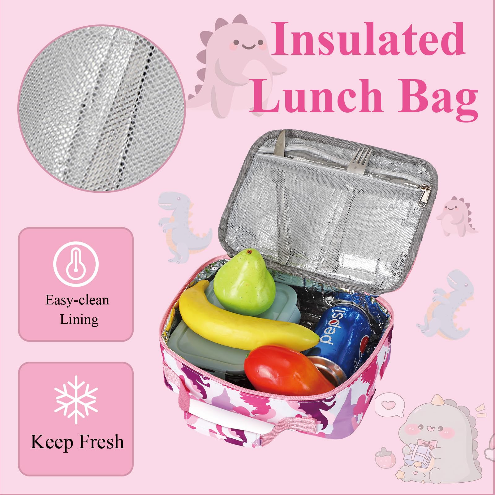 LEDAOU Kids School Backpack with Lunch Box - Waterproof Book Bag for Boys & Girls, Kindergarten & Preschool Toddler Backpack - Perfect for School, Travel & Outdoor Activities
