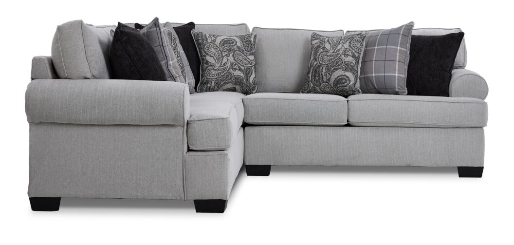 Chateau 2-Piece Grey Sectional Sofa Set - Modern Living Room Furniture for Small Spaces & Apartments