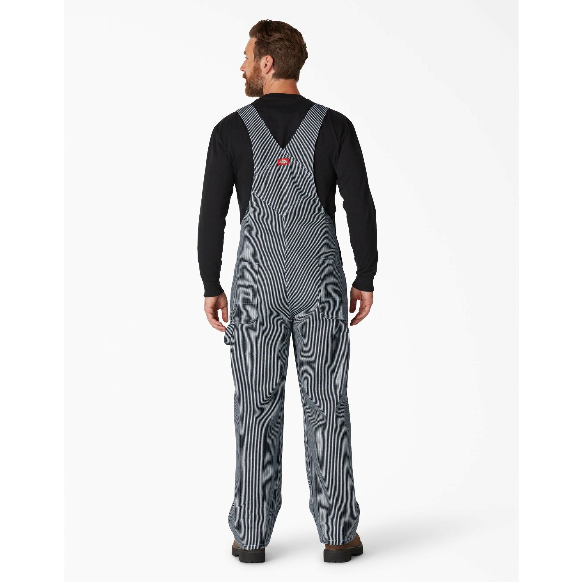 Dickies Hickory Stripe Bib Overalls 83297HS - Durable Workwear for Men | Comfortable Denim Overalls for Construction, Farming & Outdoor Activities