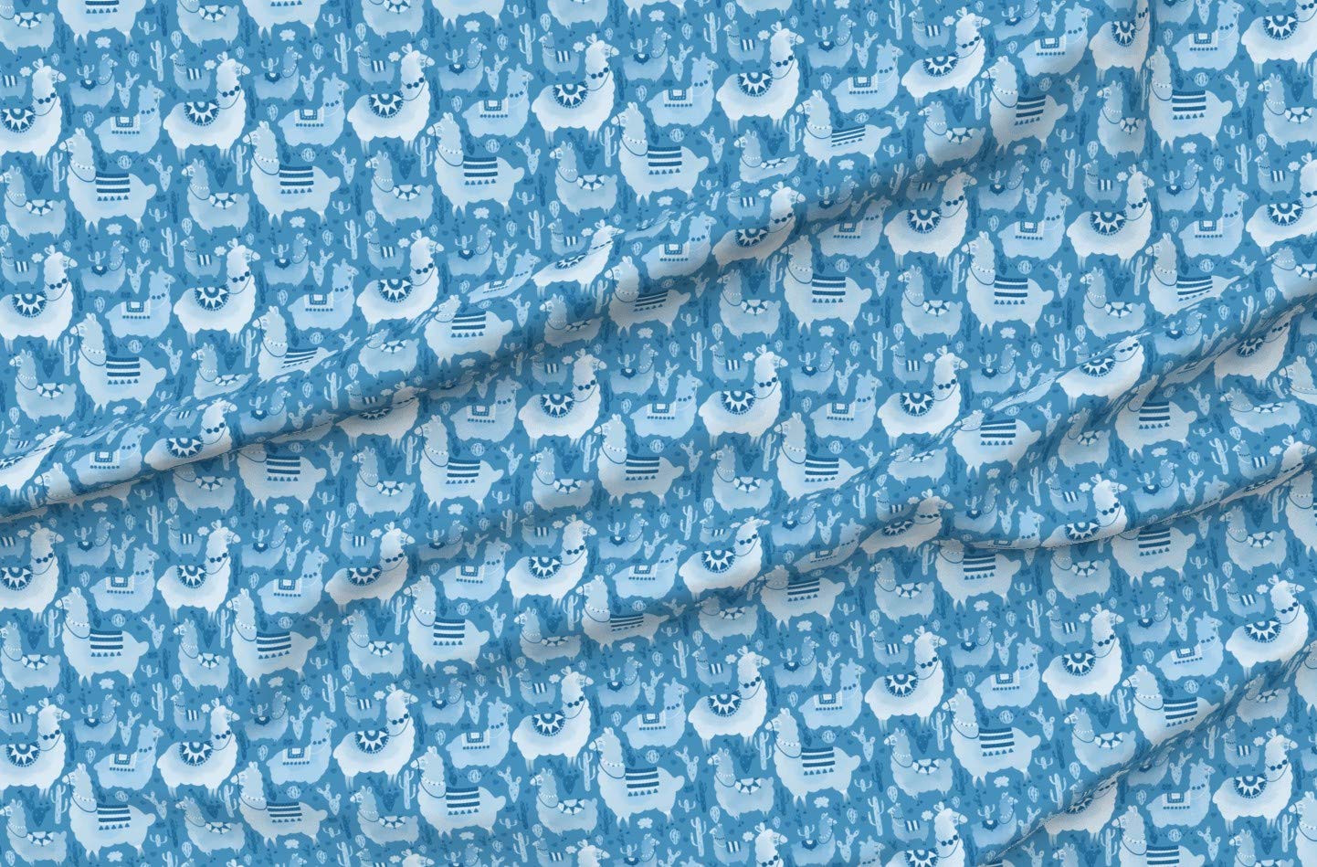 Alpacas and Cacti Printed Velvet Upholstery Fabric by The Yard - Soft Monochrome Nursery Design for Home Decor, Apparel & DIY Projects | Perfect for Curtains, Pillows, and Clothing