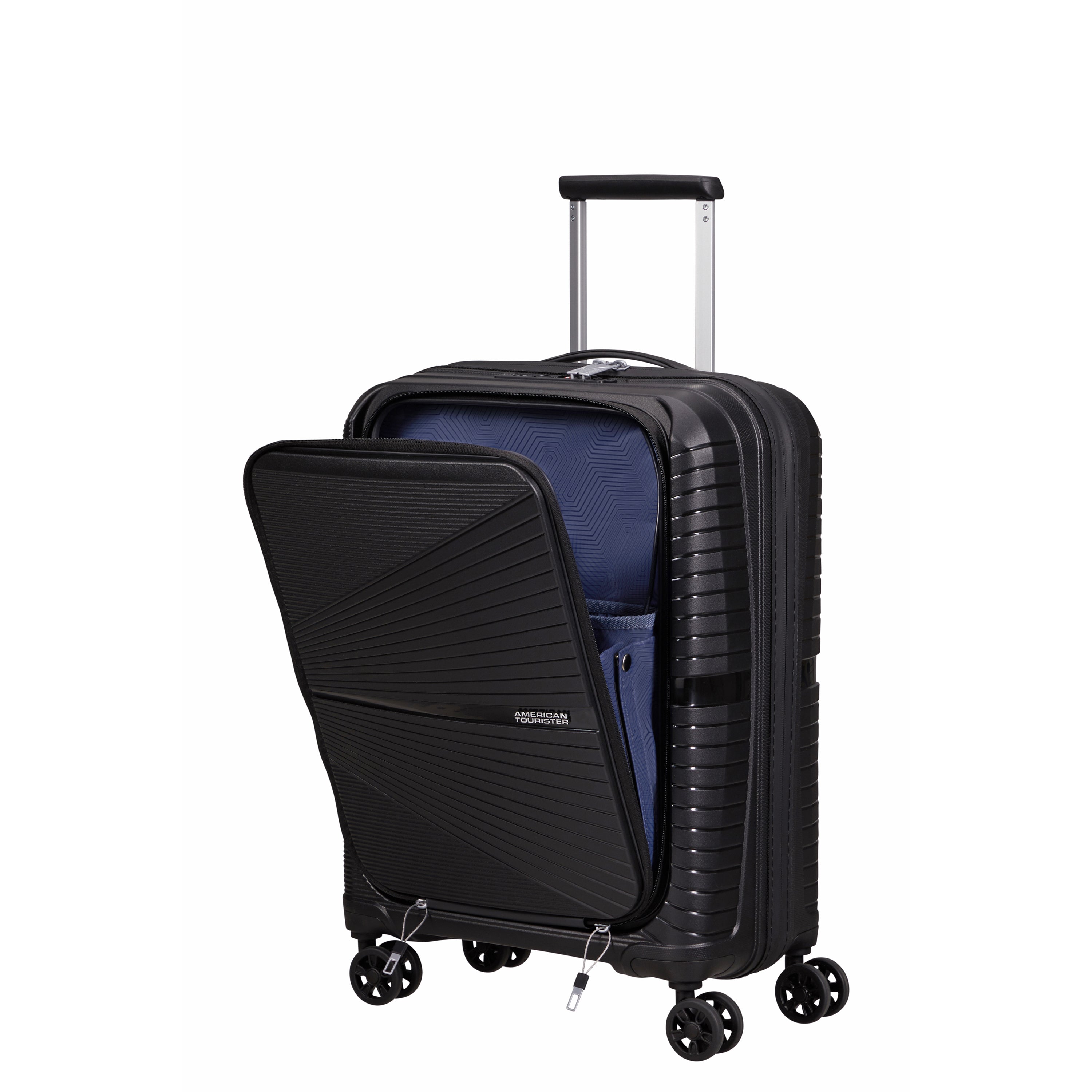 American Tourister Airconic Spinner Frontload Carry On Luggage - Lightweight Expandable Suitcase for Travel, Business Trips & Weekend Getaways | Durable Hardshell Spinner with Smooth Wheels & TSA Lock