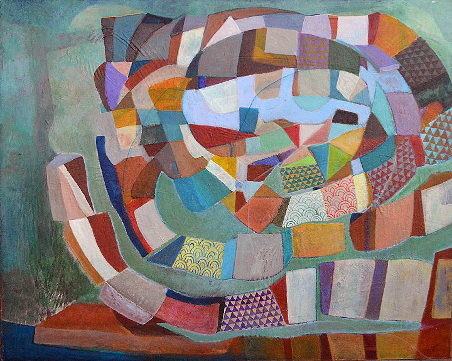 Kyoko Miyabe Art Print - Homage to Vieira da Silva III | Modern Abstract Wall Decor for Living Room, Office & Gallery | Premium Japanese Contemporary Artwork