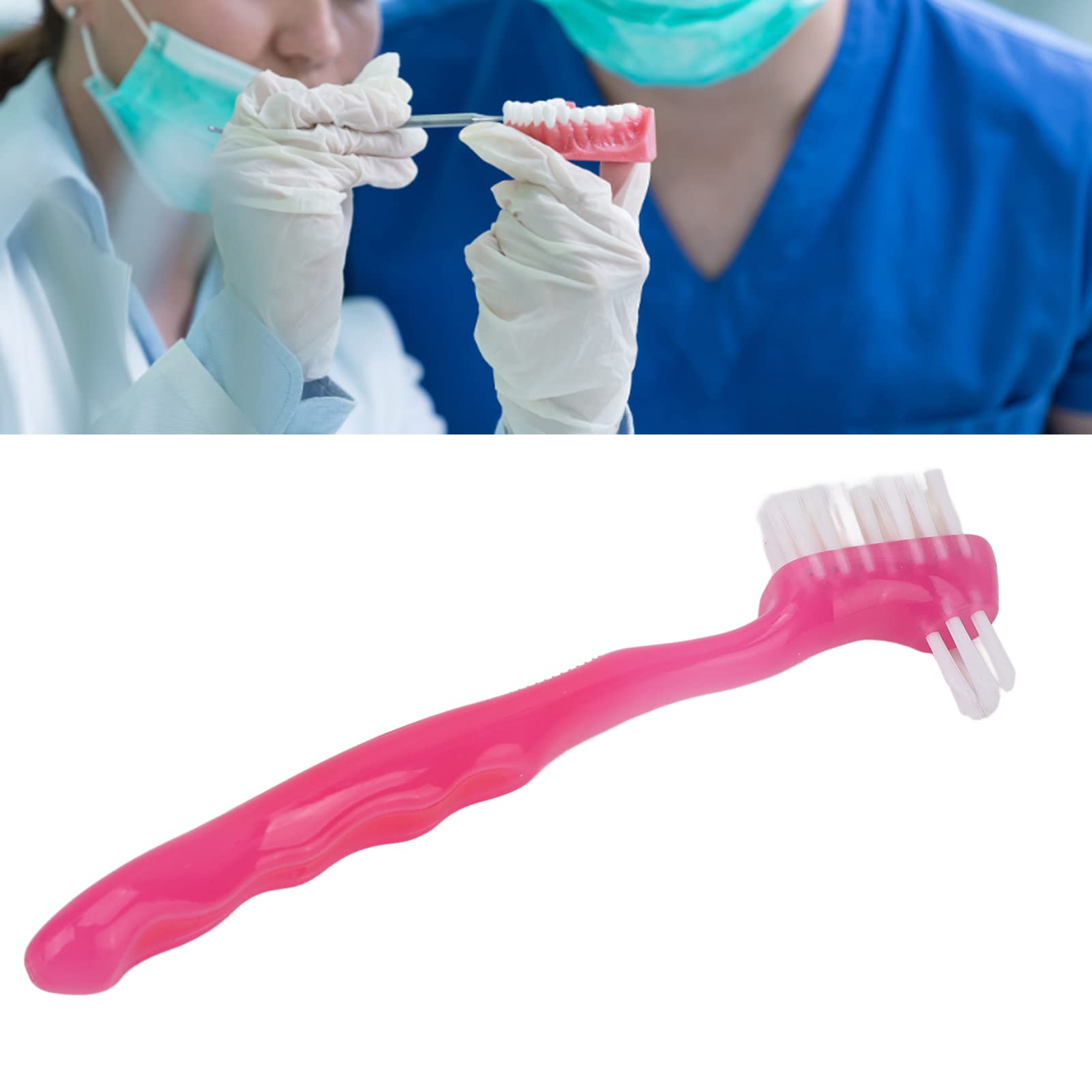 Premium Denture Cleaning Brush for Elderly - Portable False Teeth Brush for Plaque & Dirt Removal - Travel & Home Use - Ideal for Denture Care & Oral Hygiene Maintenance