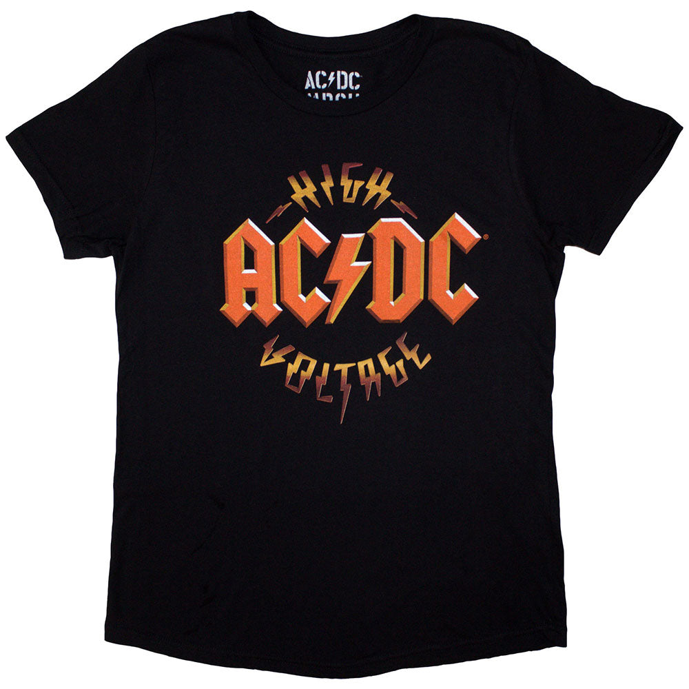 High Voltage Rock & Roll AC/DC Women's T-Shirt | Vintage Band Tee for Concerts & Casual Wear