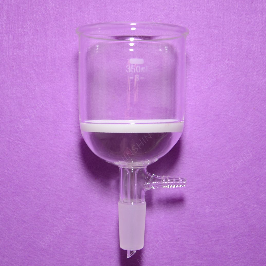 350ml Glass Filter Funnel with 24/40 Buchner Joint - Premium Lab Glassware for Chemistry Experiments & Liquid Filtration