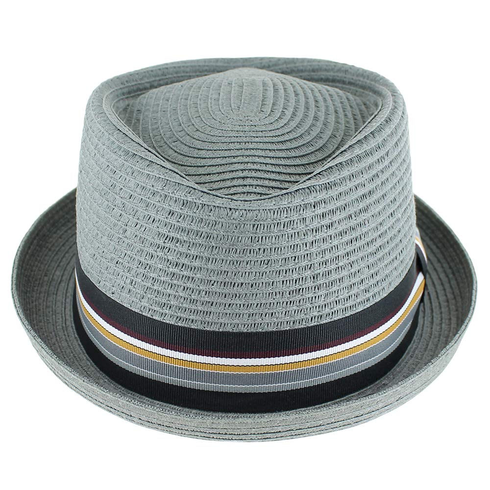 Summer Straw Fedora Hat for Men & Women - Blue, Tan, Black - Beach & Outdoor Wear