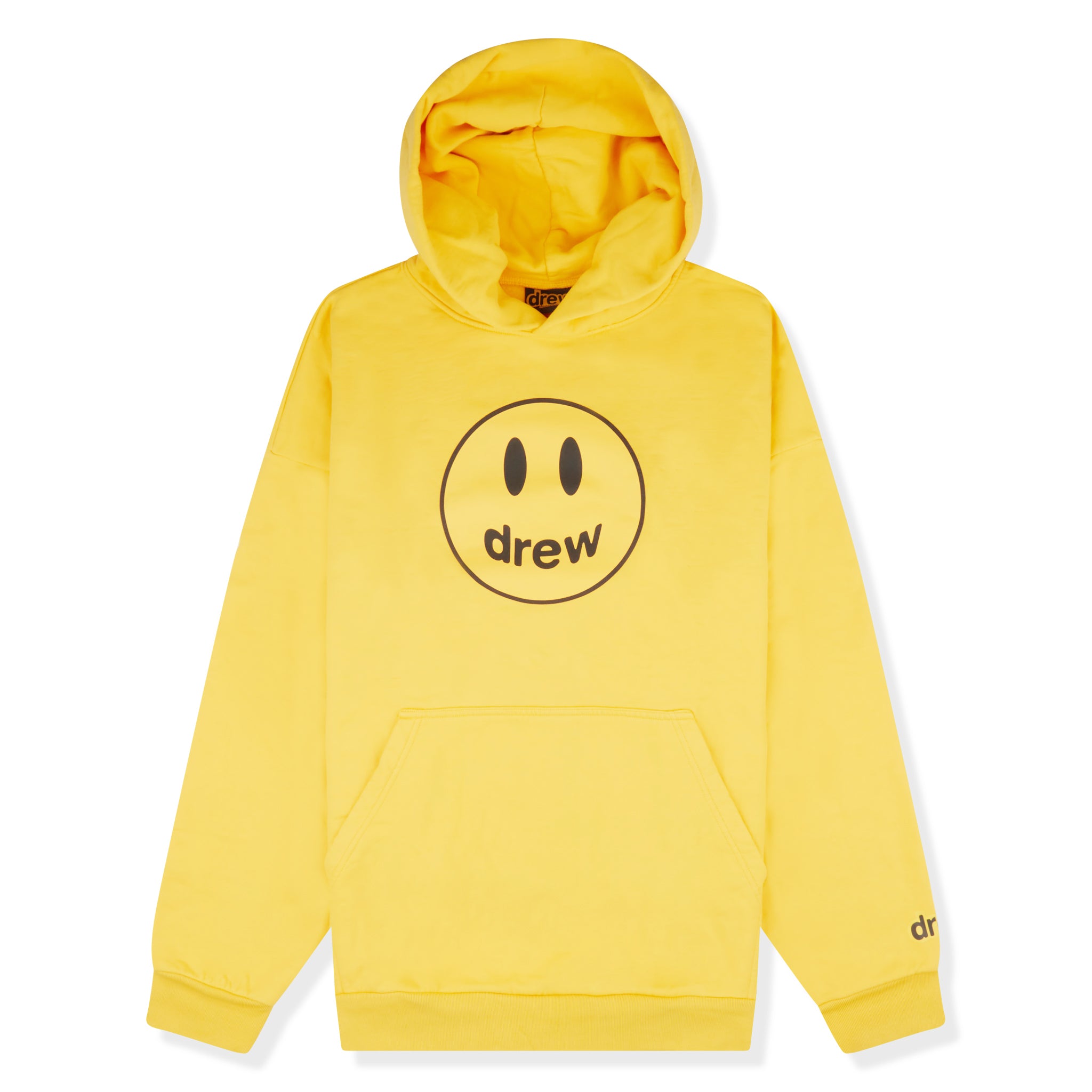 Drew House Mascot Hoodie - Golden Yellow Unisex Pullover Sweatshirt | Cozy Casual Wear for Street Style & Loungewear