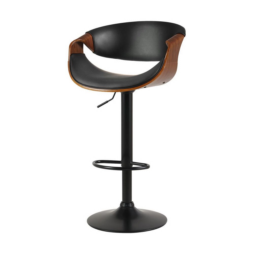 Adjustable Height Leather Bar Stools with Armrests - Gas Lift Swivel Stool for Kitchen Island, Home Bar & Dining Room - Comfortable & Stylish Seating