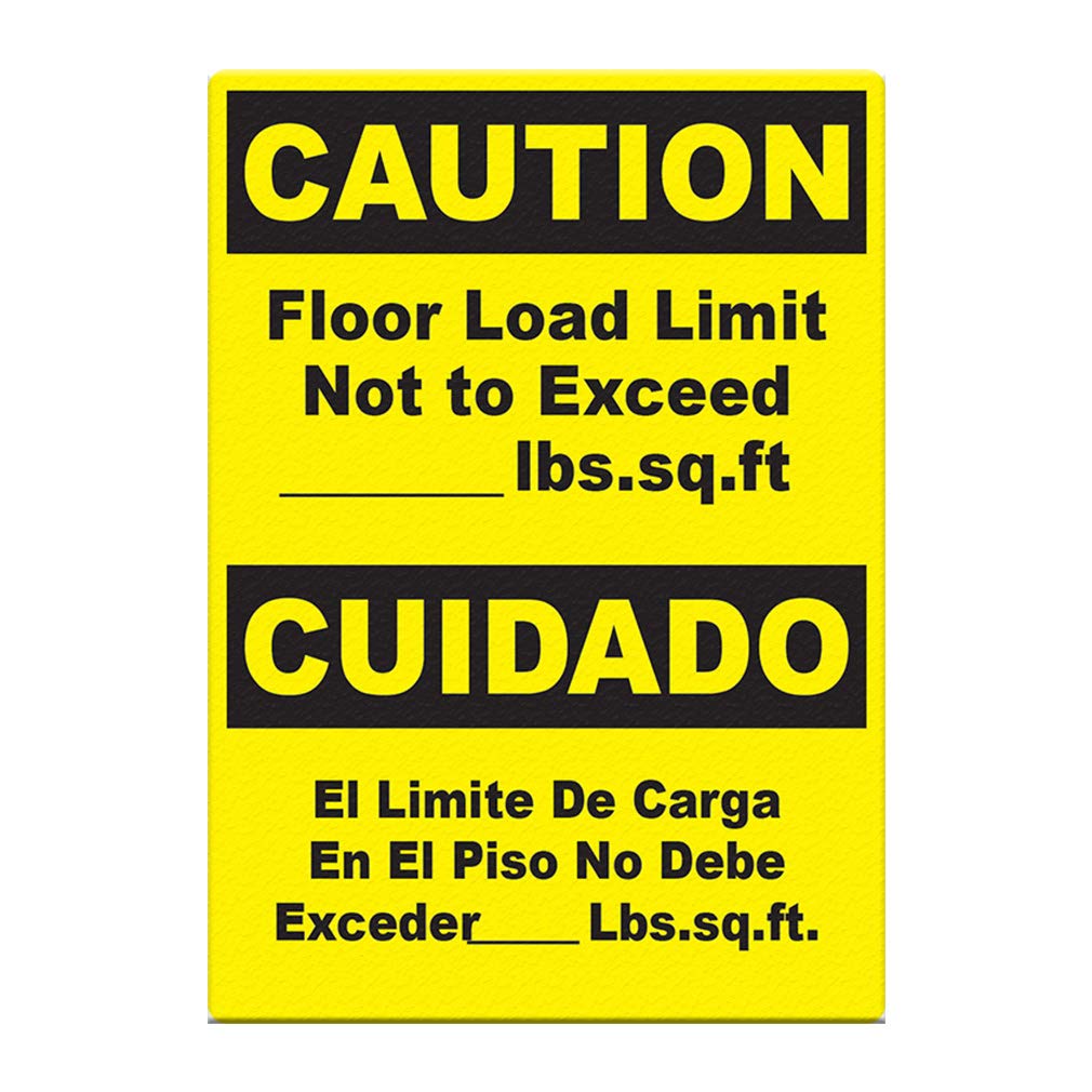 Yellow Anti-Slip Caution Floor Decals - 36Inch Load Limit Warning Stickers for Industrial & Warehouse Safety | Durable Vertical Shape B Signs for Slip Prevention in Workplaces, Factories, and High-Traffic Areas