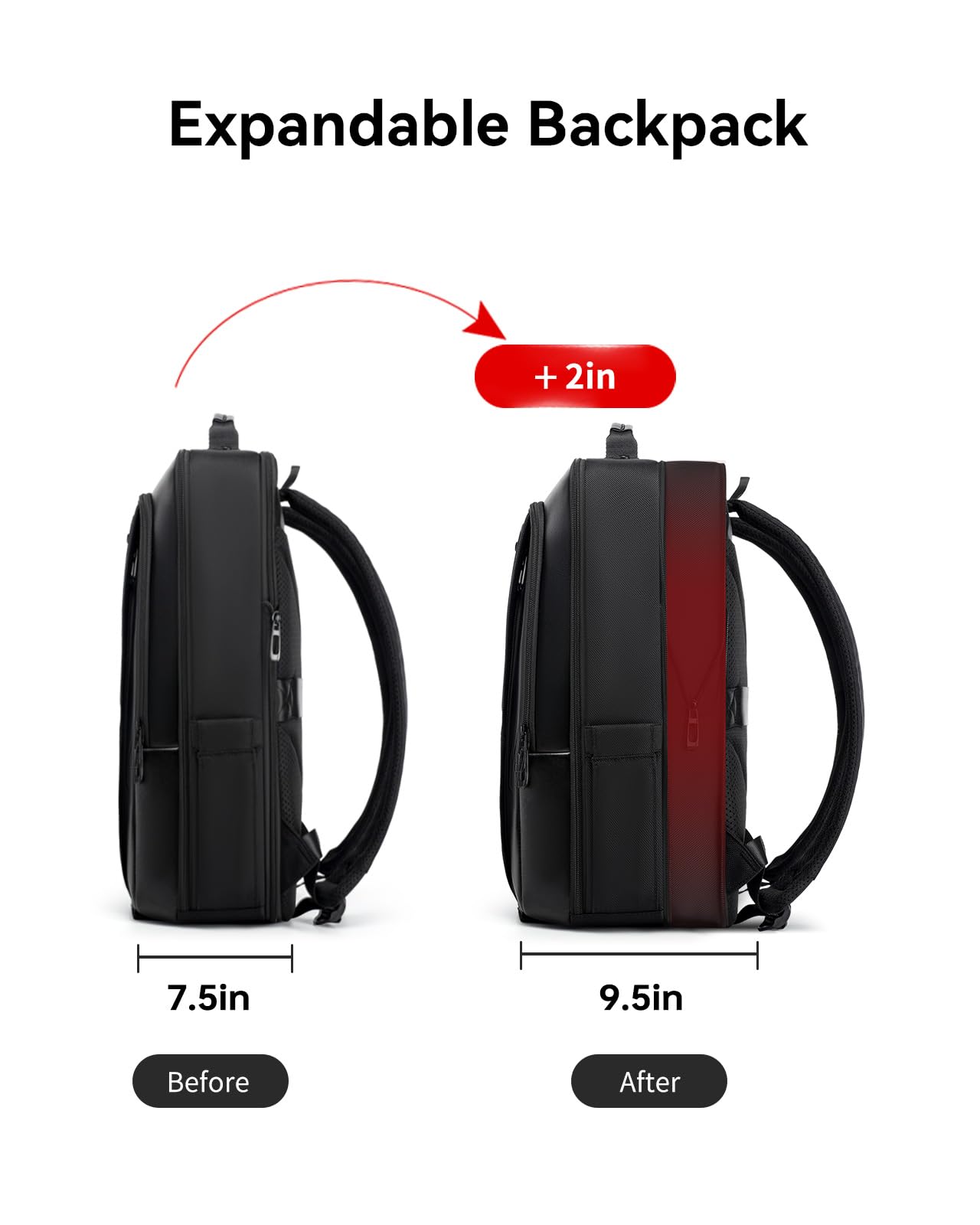 Men's Water Resistant Business Backpack - Durable Travel & Commuter Laptop Backpack with 180° Opening - Black Daypack for Work, Office & College | Perfect for Business Trips, Daily Commute & School