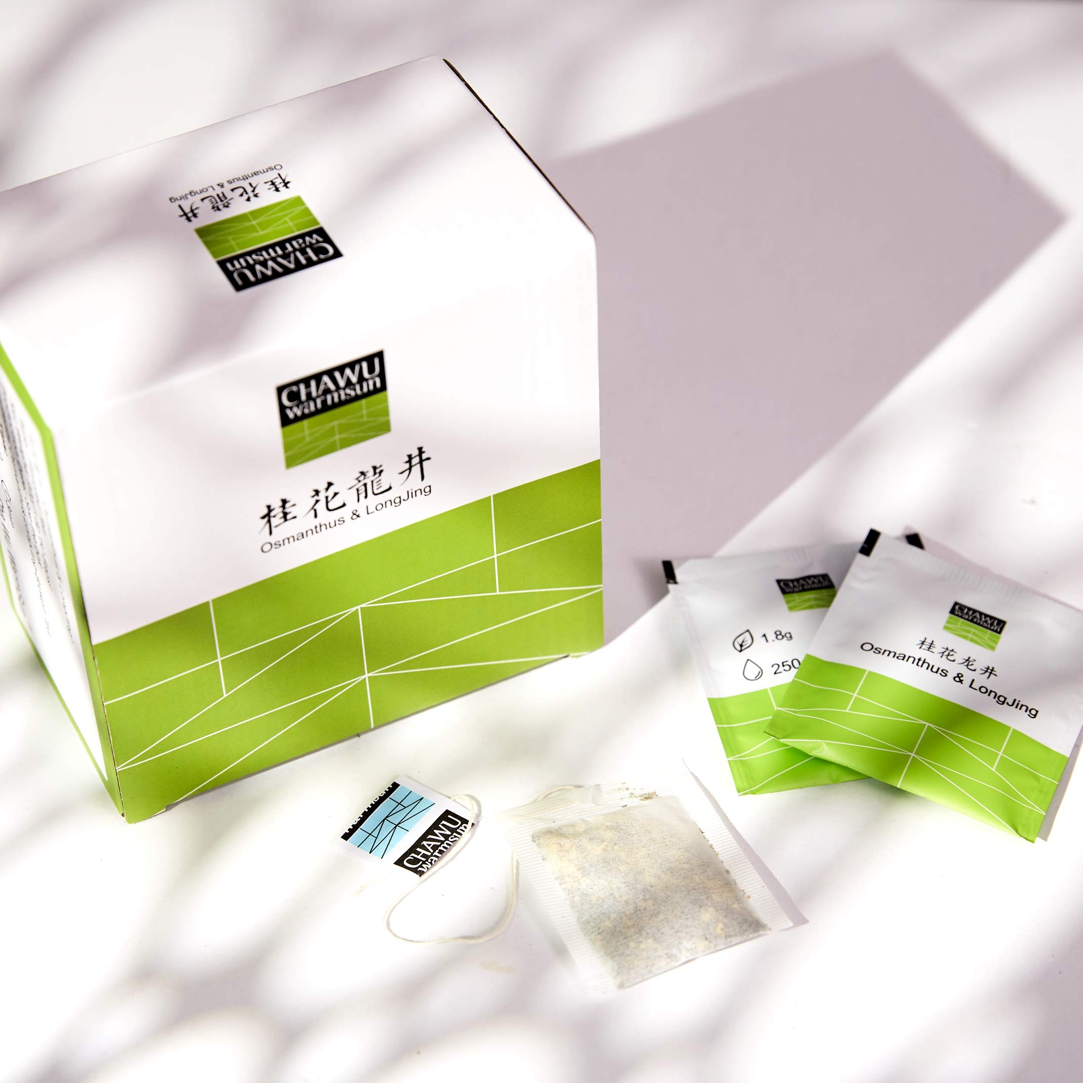 Premium Osmanthus & Longjing Green Tea Bags - 50 Count, Natural Floral Infusion with Broken Tea Leaves | Perfect for Relaxation, Office Break or After-Meal Refreshment
