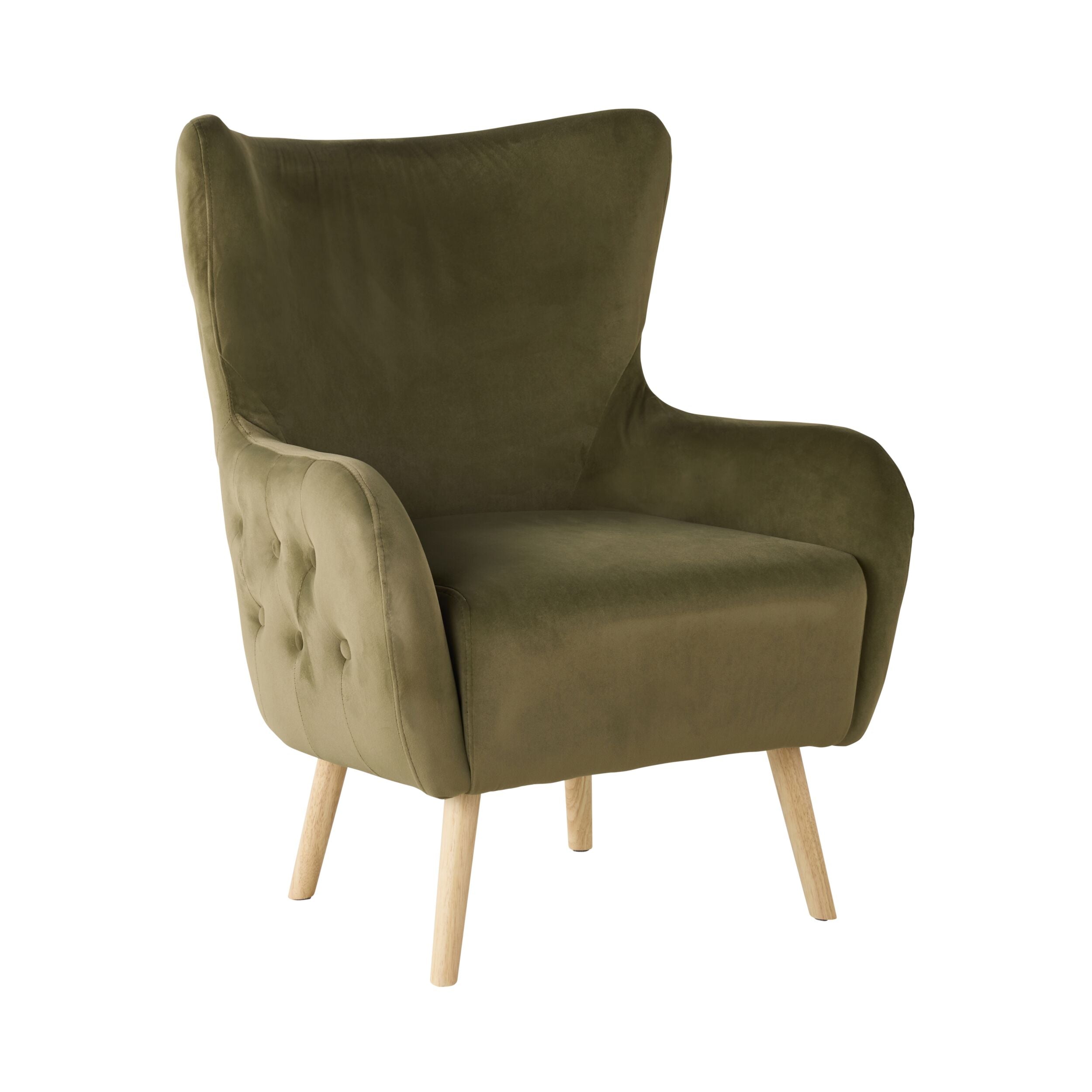 Amira Velvet Moss Occasional Chair - Elegant Accent Seating for Living Room, Bedroom, or Office Decor