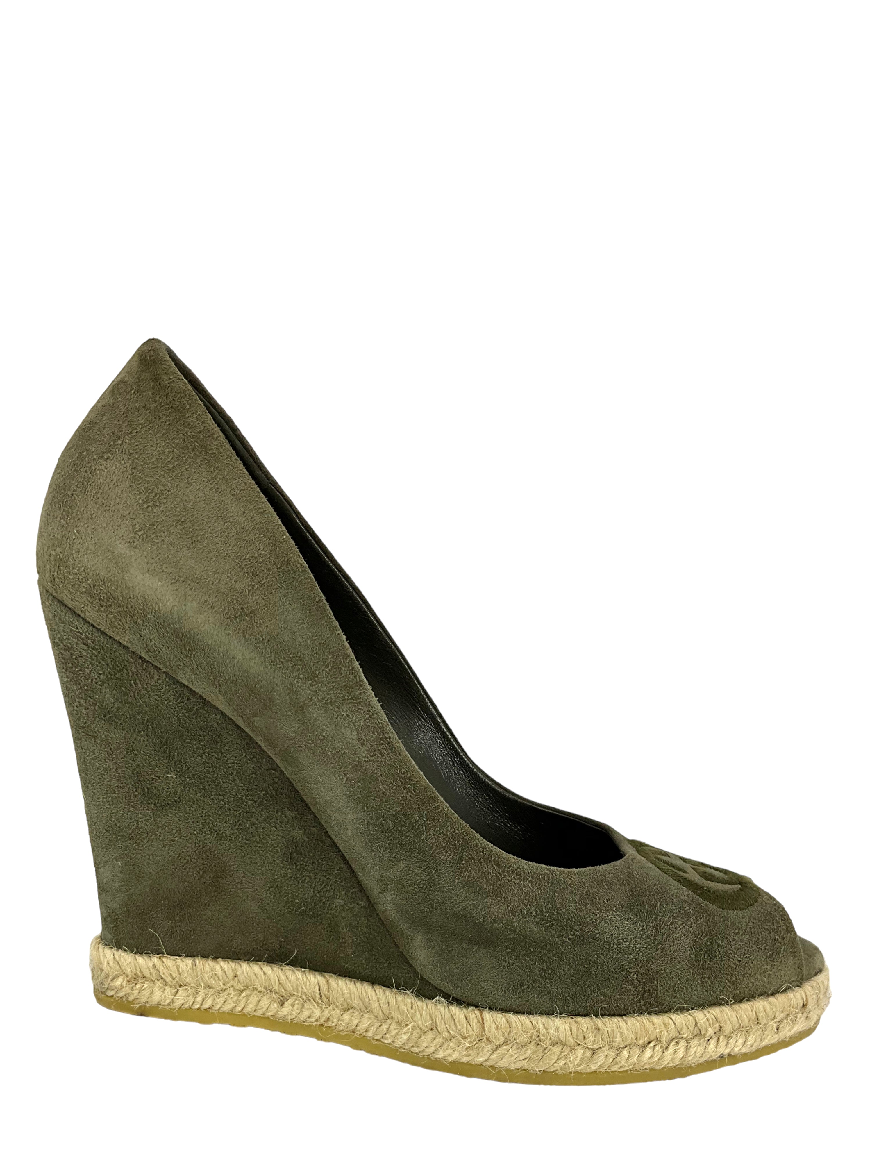 Gucci Suede Peep Toe Wedge Heels for Women - Size 6 US | Comfortable & Stylish Platform Sandals for Party, Wedding & Evening Events