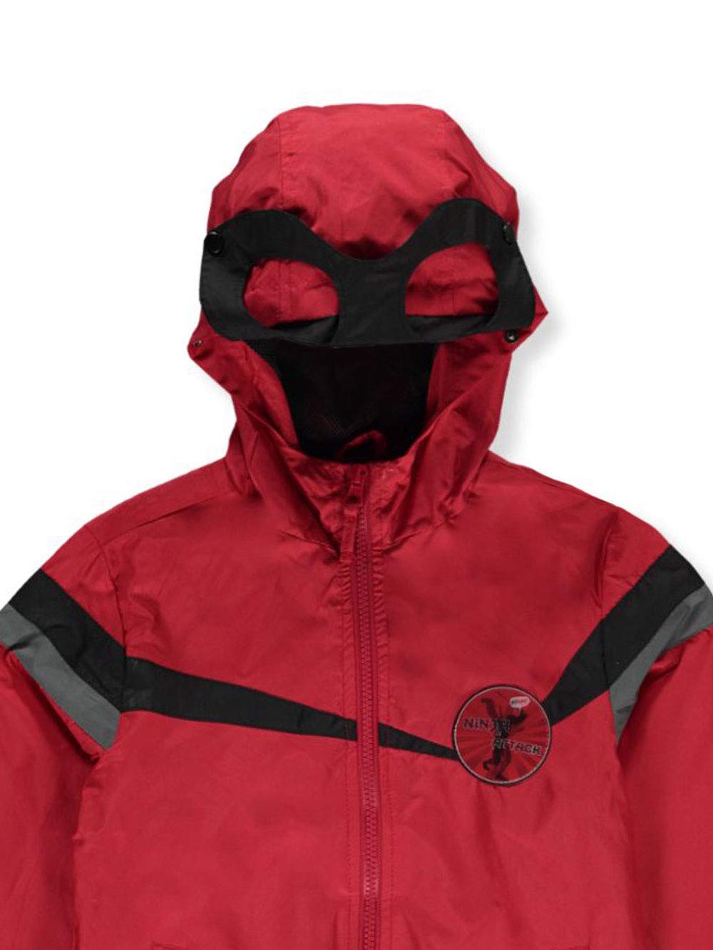 iXtreme Boys' Ninja Lenticular Patch Hooded Pongee Windbreaker Jacket - Lightweight Water-Resistant Outerwear for Kids - Perfect for Outdoor Play, School & Cool Weather Adventures
