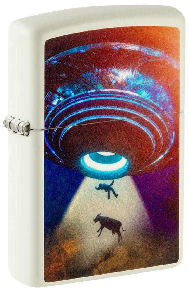 Zippo Lighter with Personalized Engraving - Glow in The Dark UFO 49838 Design | Perfect for Outdoor Adventures, Camping & Collectors