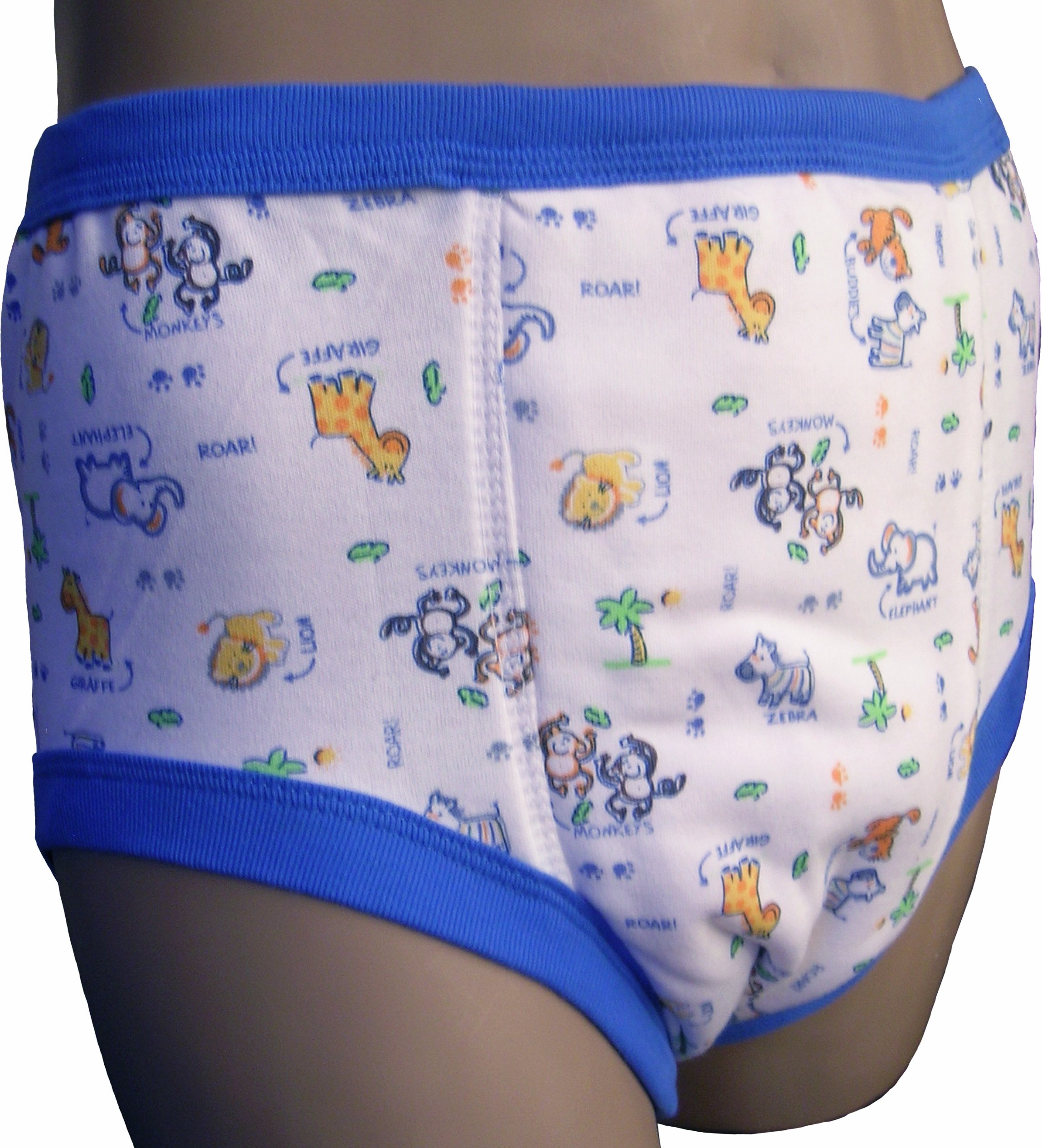 Baby & Adult Training Pants - Large Size Jungle Friends Design | First Potty Learning Pants for Toddlers & Kids | Soft Absorbent Washable Reusable Underwear for Daycare & Home Use