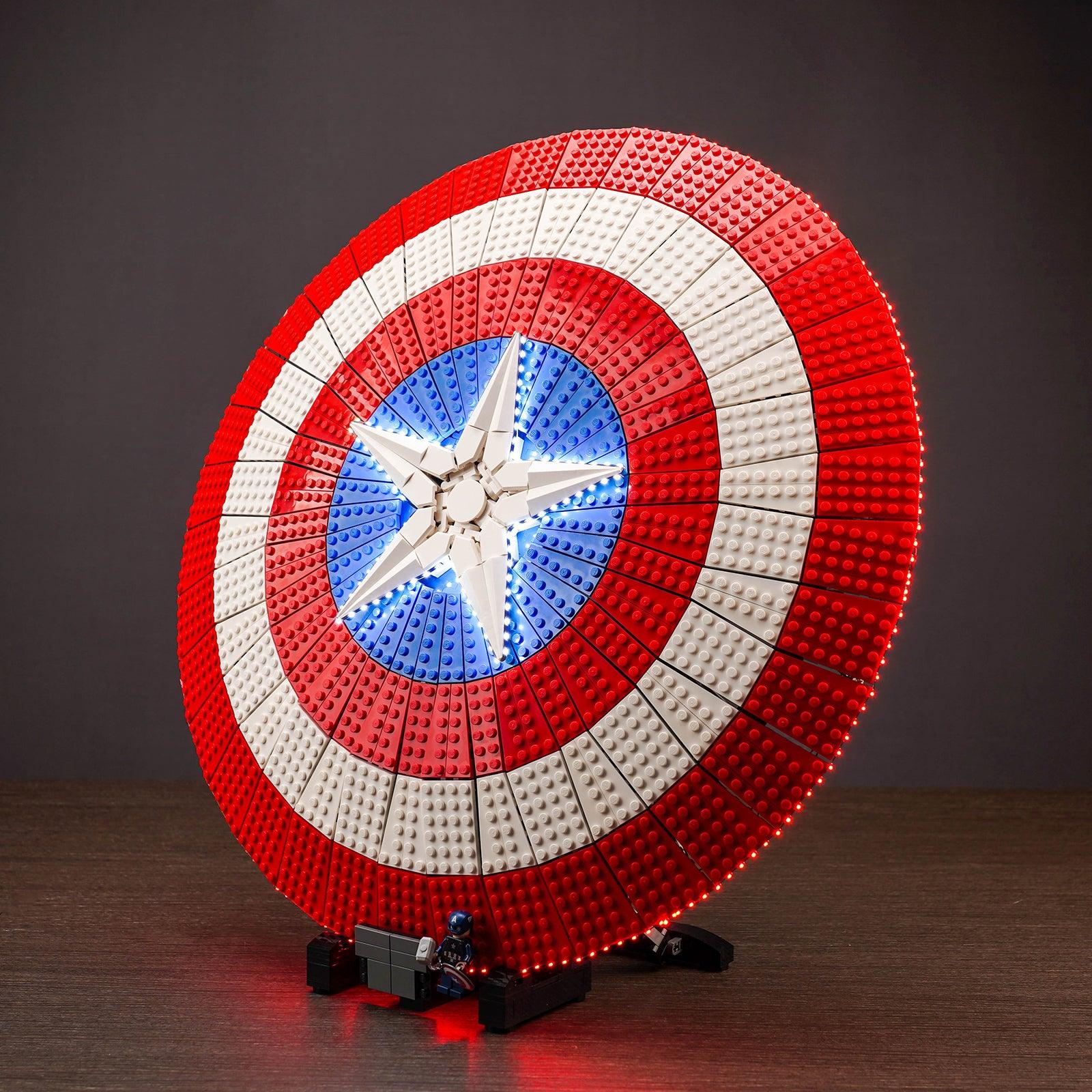 LEGO Marvel Captain America's Shield 76262 Building Kit with LED Lights – Superhero Toy for Kids & Collectors | Perfect for Display, Gifts & Role Play