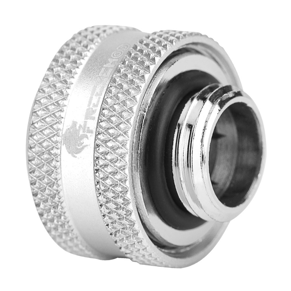 4Pcs Brass PC Water Cooling Fittings - 16mm OD Compression Fittings with Triple-Layer Sealing Rings for Acrylic Tubes - Silver Computer Liquid Cooling System Components for Gaming Rigs & High-Performance PCs