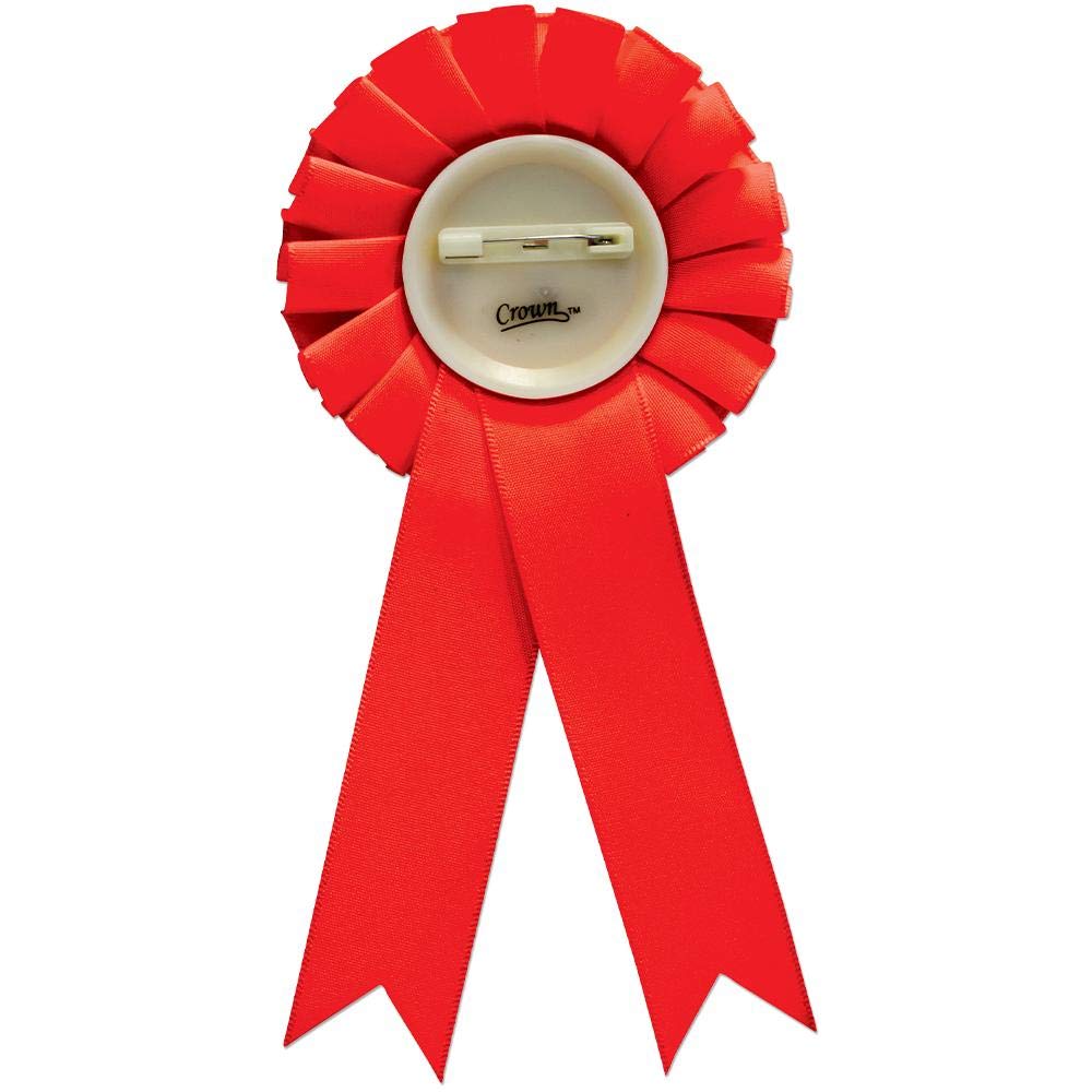 Beauty Queen Red Rosette Ribbon - Elegant Princess Tiara Pageant Trophy Award for Beauty Contests, Pageantry & Crown Ceremonies - Perfect for Winners, Pageant Accessories & Special Events