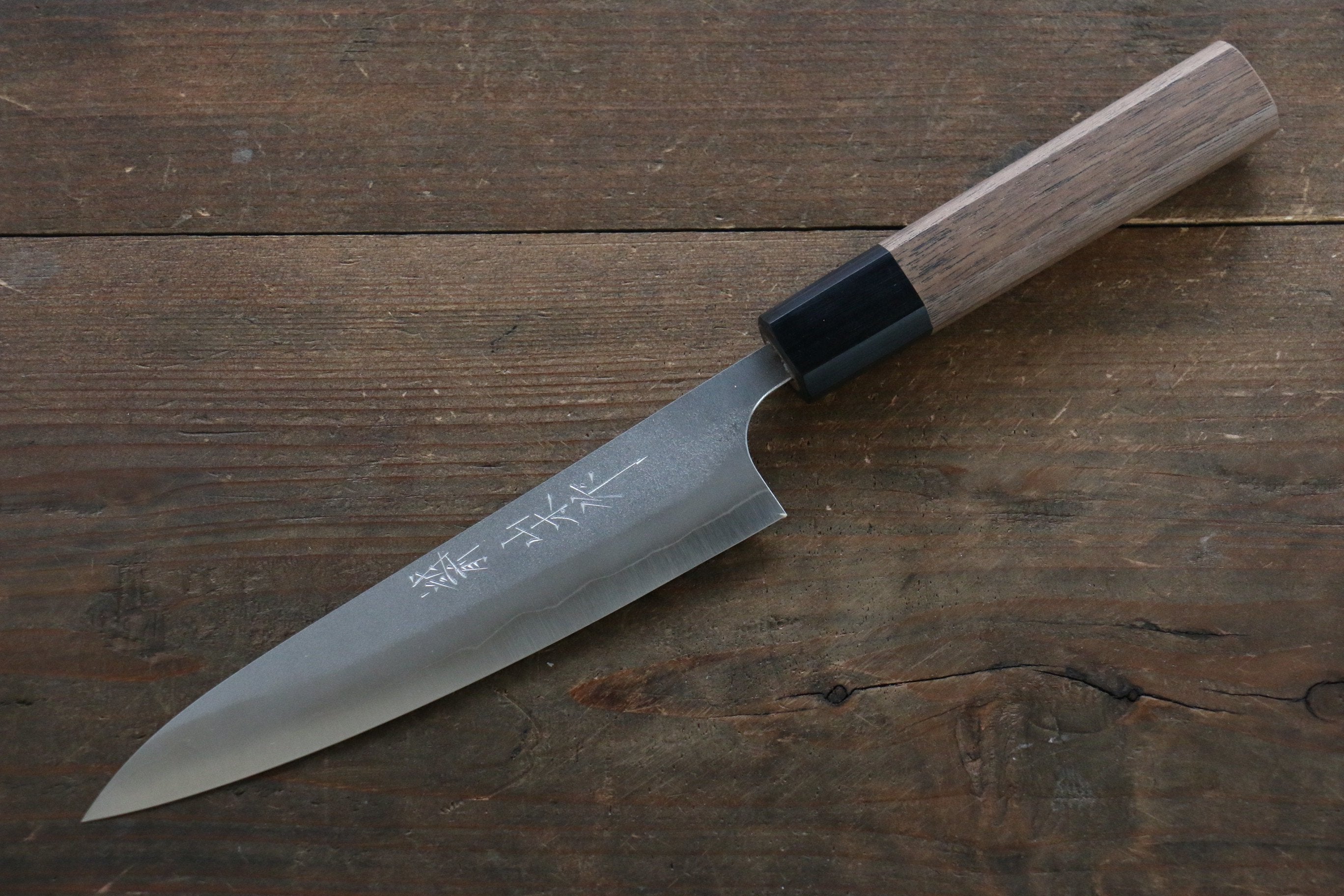 Nao Yamamoto Japanese Silver Steel Nashiji No.3 Petty Utility Knife 150mm (6 Inch) with Walnut Handle - Perfect for Slicing, Peeling & Precision Kitchen Tasks