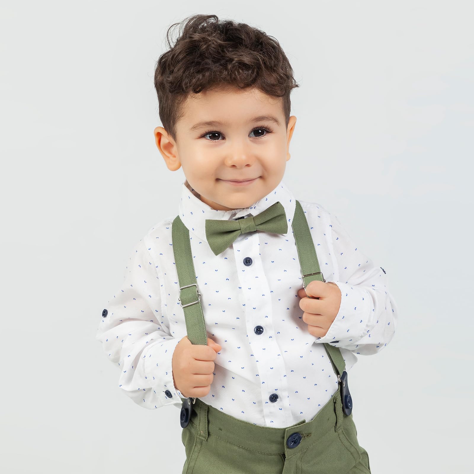 Toddler Boys Suit Set with Shirt, Pants & Bow Tie - Formal Outfit for Weddings & Parties