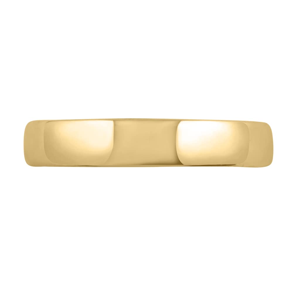 14K Gold 4mm Plain Wedding Band for Women & Men - Classic Comfort Fit Ring for Engagement, Anniversary & Everyday Wear - FINEROCK