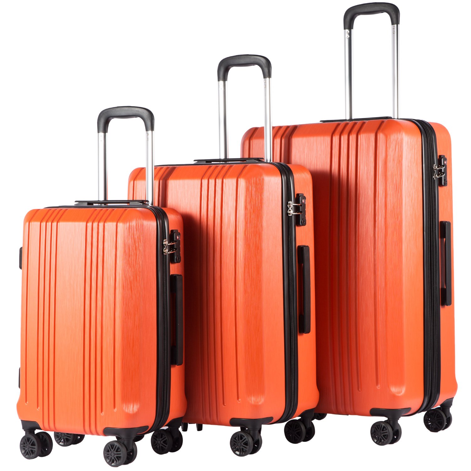 Coolife Expandable Luggage Set - 3-Piece PC+ABS Suitcases with TSA Lock & Spinner Wheels (20in, 24in, 28in) for Travel, Business Trips & Family Vacations