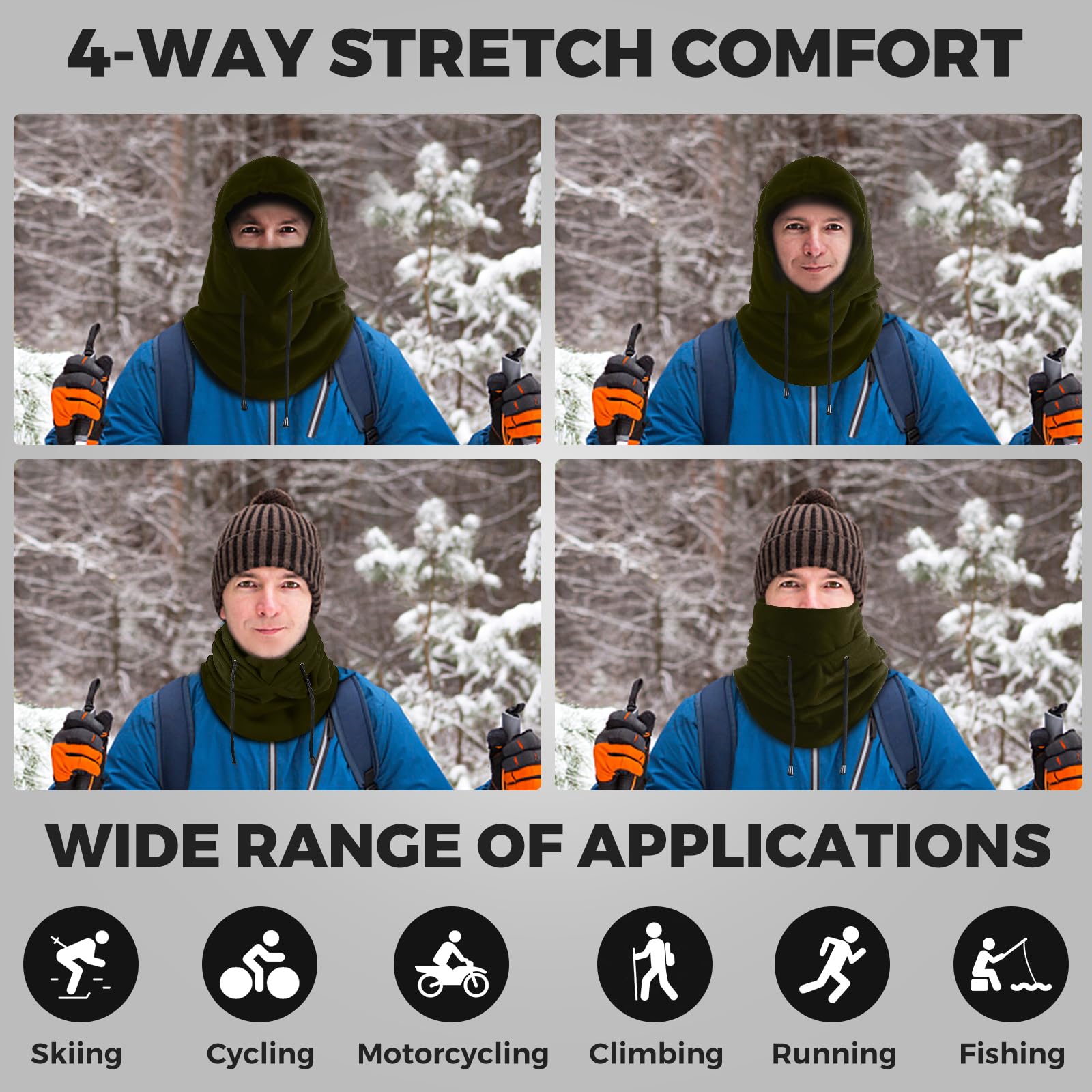 Warm Fleece Balaclava Ski Mask for Men & Women - Cold Weather Face Cover for Skiing, Snowboarding, Motorcycling & Outdoor Winter Activities