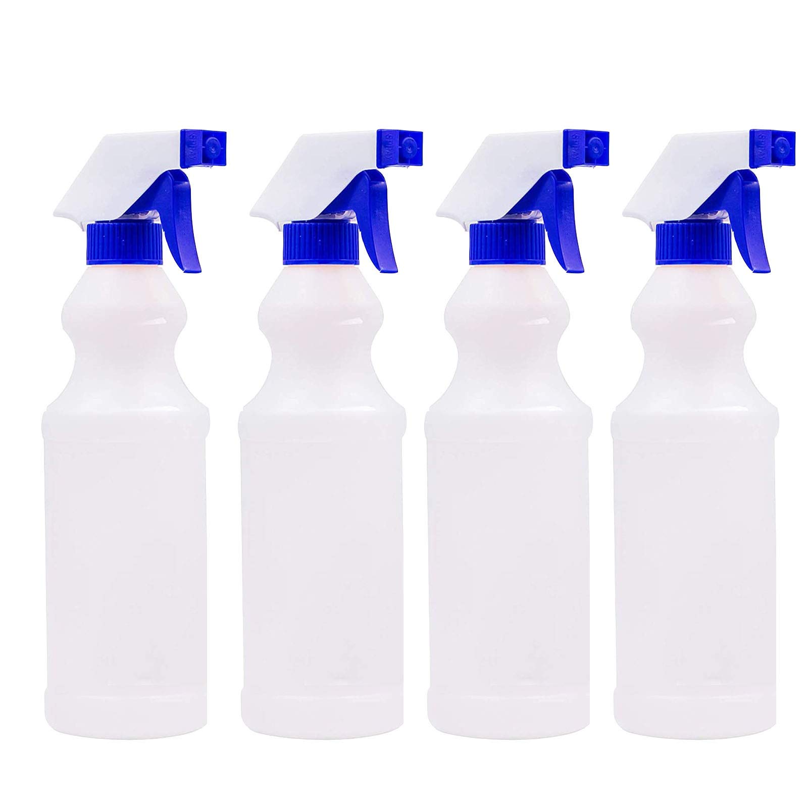 Zerlibeaful 4-Piece Disinfectant Spray Bottle Set - 500ml (20oz) Plastic White Gourd Bottles with Blue Spray Nozzle - Reusable for Home Cleaning, Kitchen, Bathroom & DIY Projects - Home Decor & Juicing Accessories