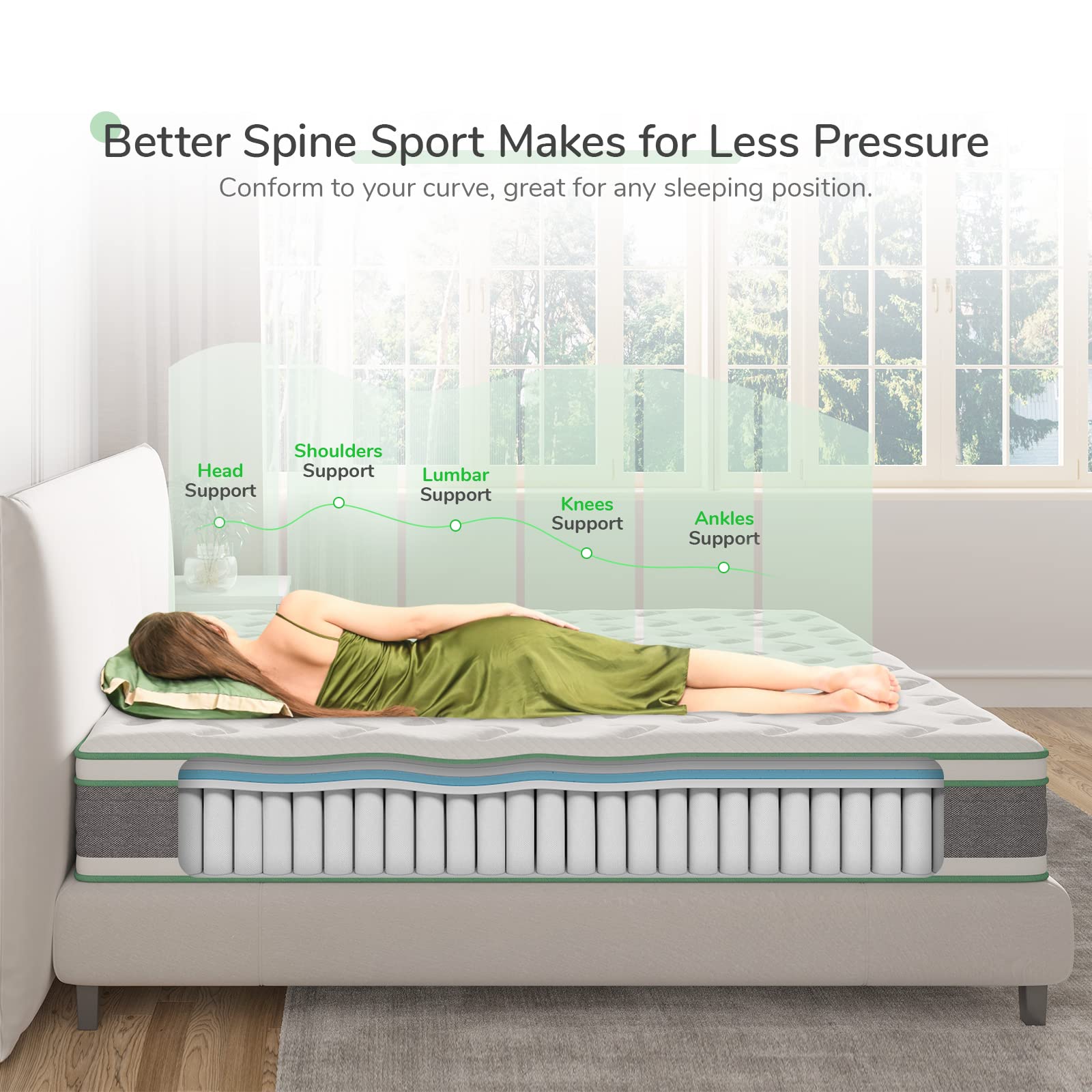 Novilla 12 Inch Hybrid King Mattress in a Box - Gel Memory Foam & Innerspring for Cool Sleep, Pressure Relief, Medium Firm Support with Pillow Top - Perfect for Bedrooms, Guest Rooms, and Dormitories