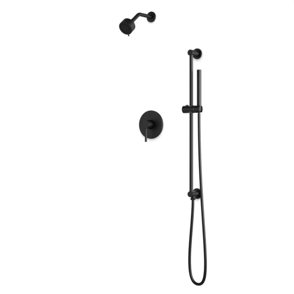 Premium Round 2-Way Pressure Balance Shower Trim Kit with Multifunction Rainfall Shower Head & Handheld Shower on Adjustable Slide Bar - Perfect for Bathroom Renovation & Spa-Like Shower Experience