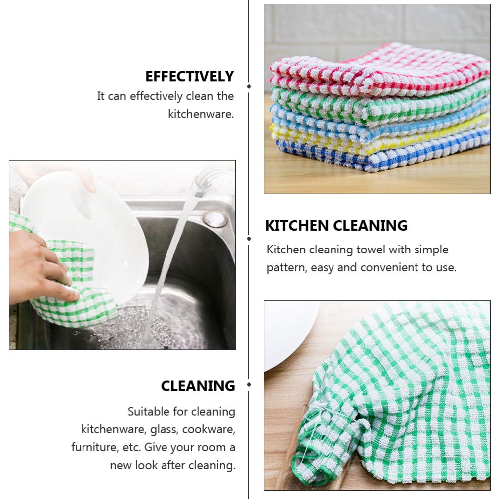 Hemoton 4-Pack Premium Cotton Dish Towels - Super Absorbent & Quick-Drying Kitchen Cleaning Cloths for Washing Dishes, Drying Hands & Countertop Cleaning - Perfect for Home, Restaurant & RV Use