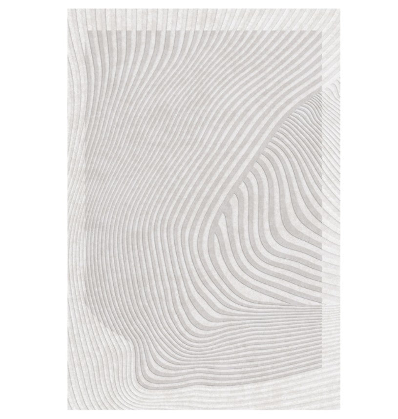 Abstract Geometric Modern Rugs - Contemporary Grey Area Rugs for Living Room, Bedroom & Dining Room - Soft Non-Slip Floor Covering for Home Decor & Office Spaces